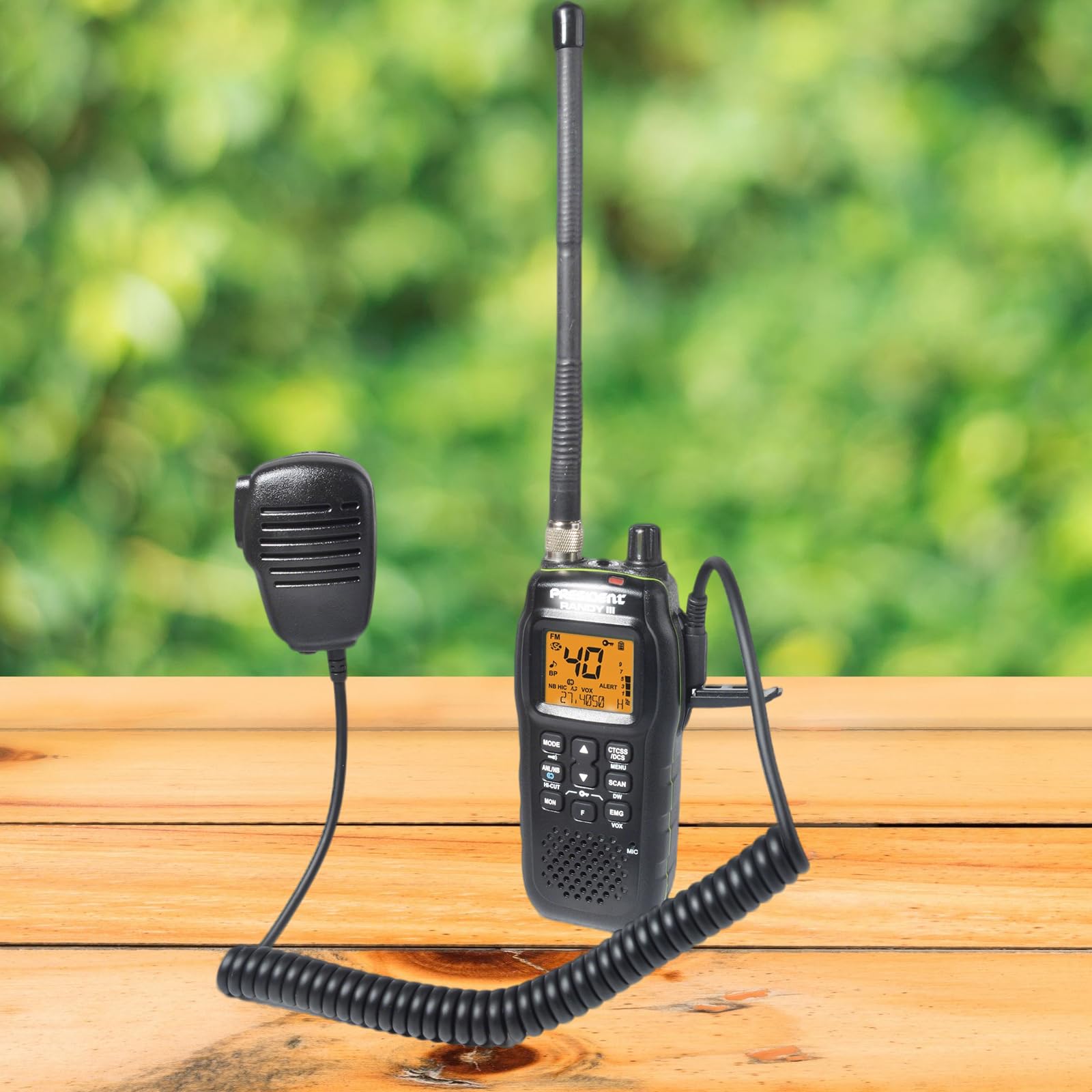 HYS Radio - Microphone à main compatible avec les stations de radio President Randy III CB - Microphone de haut-parleur Randy 3 - Avec bouton PTT
