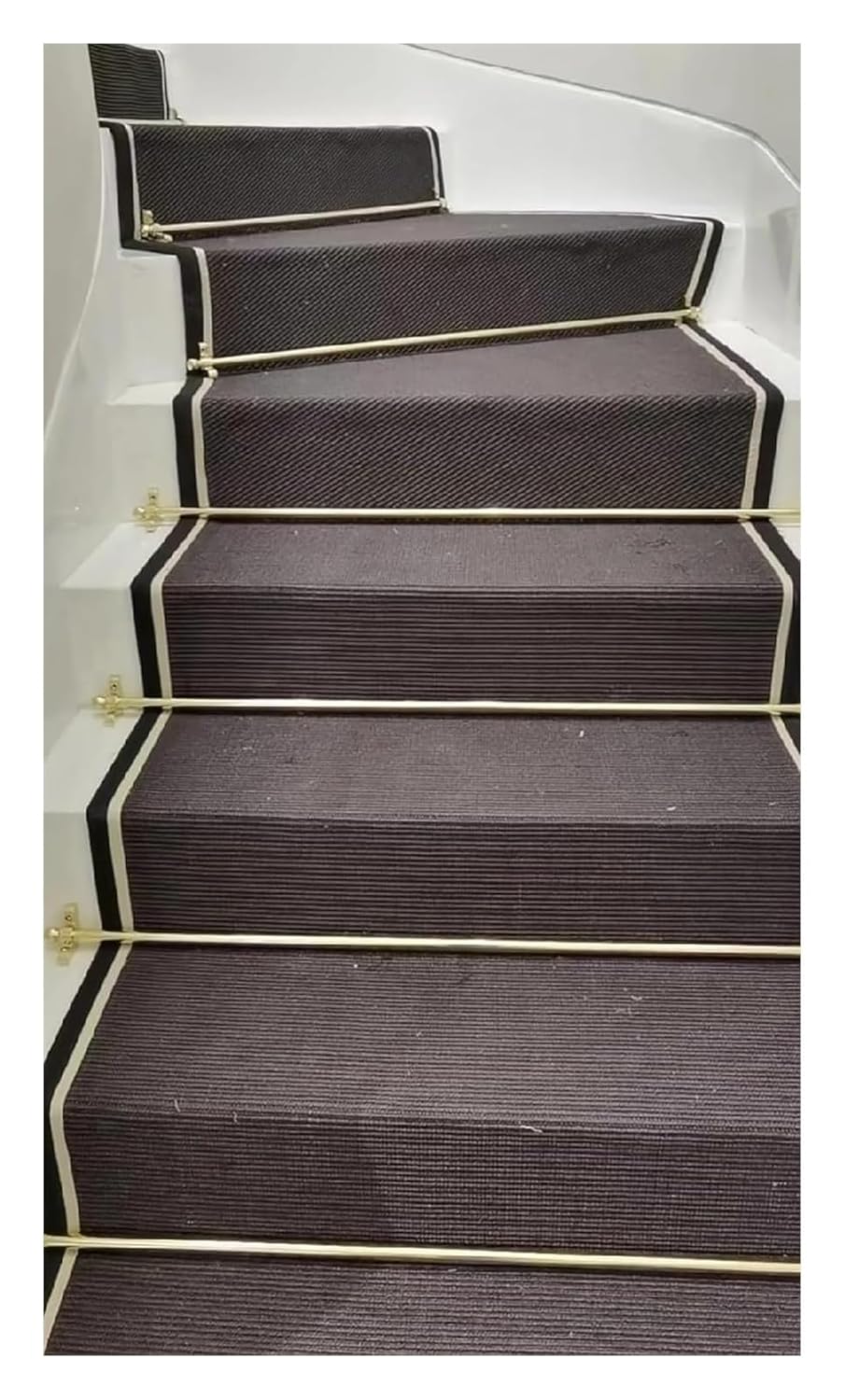 Stair Rods Shiny Brass Stair Carpet Fixings Stair Carpet Press Bar for Carpet Runners(5 Pcs,100cm (39.5inch))