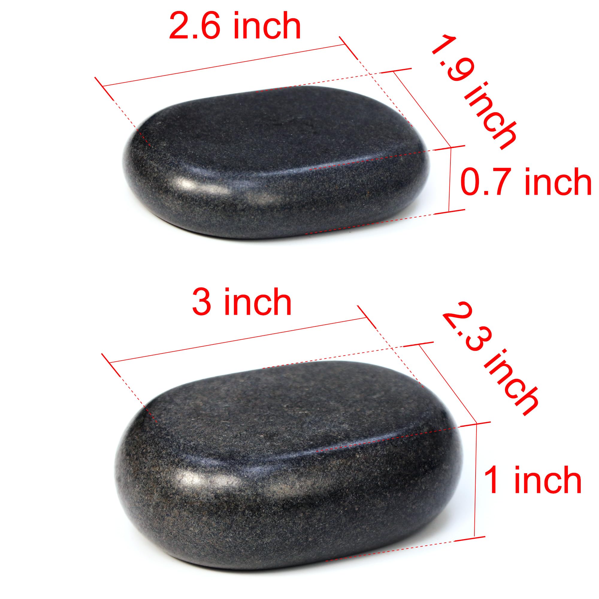 Master Massage Hot Stone - Piedras de masaje en caja decorativa de bambú (18 unidades)