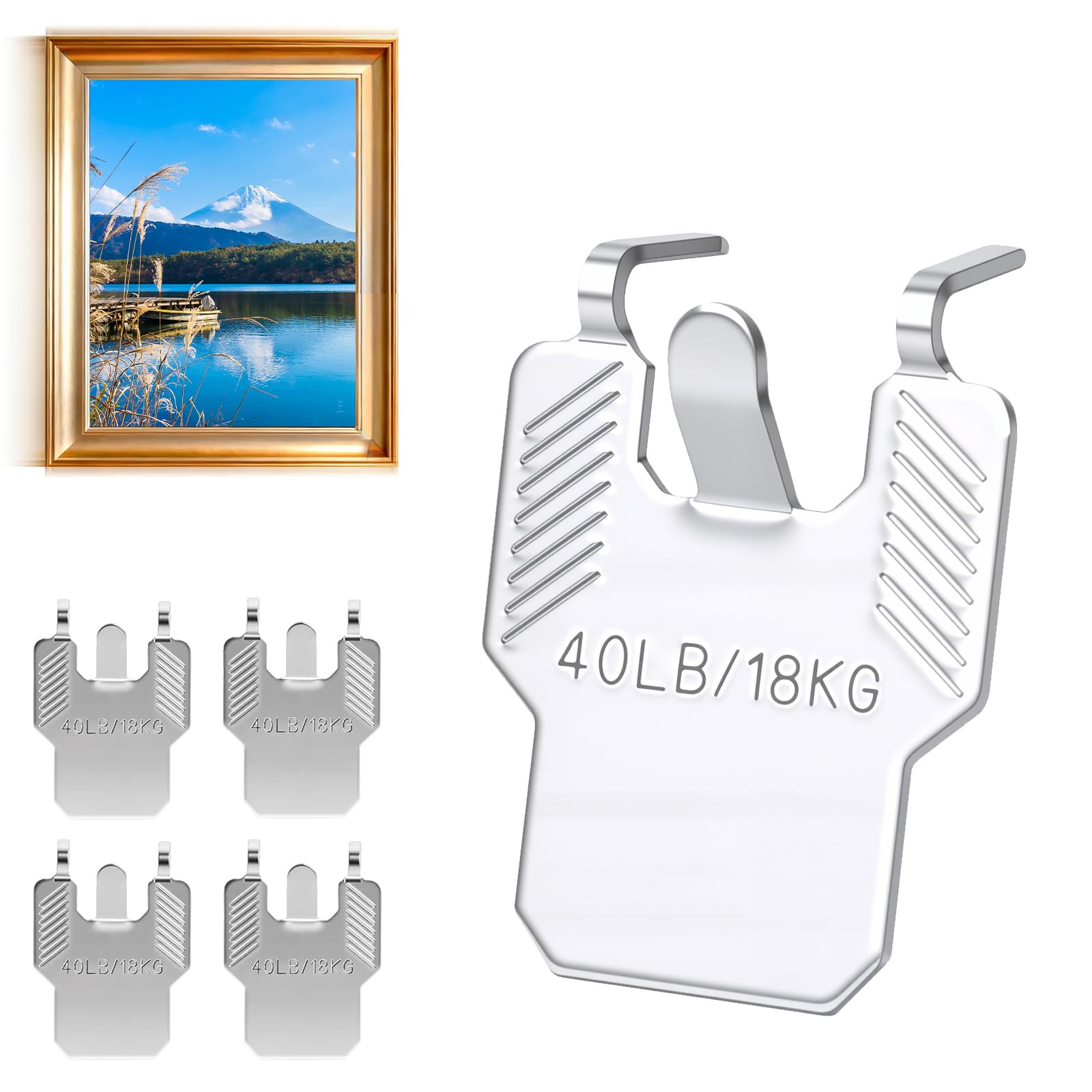 CEYOME Heavy Duty Picture Hooks, 40 lb Black Claw Hangers, 2 Pack