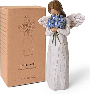 NANAOUS Forget Me Not Guardian Angel Figurines, Sympathy Gifts for Loss of Loved One, Miscarriage Gifts for Mothers, Sculpted Hand-Painted Statue for Home Decor Ornament