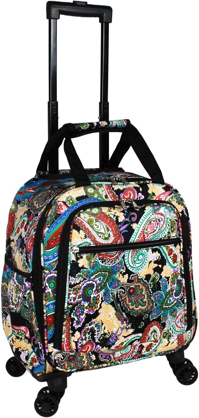 review World Traveler Women's Prints 18-inch Spinner Carry-On Luggage, Multi Paisley, One_Size