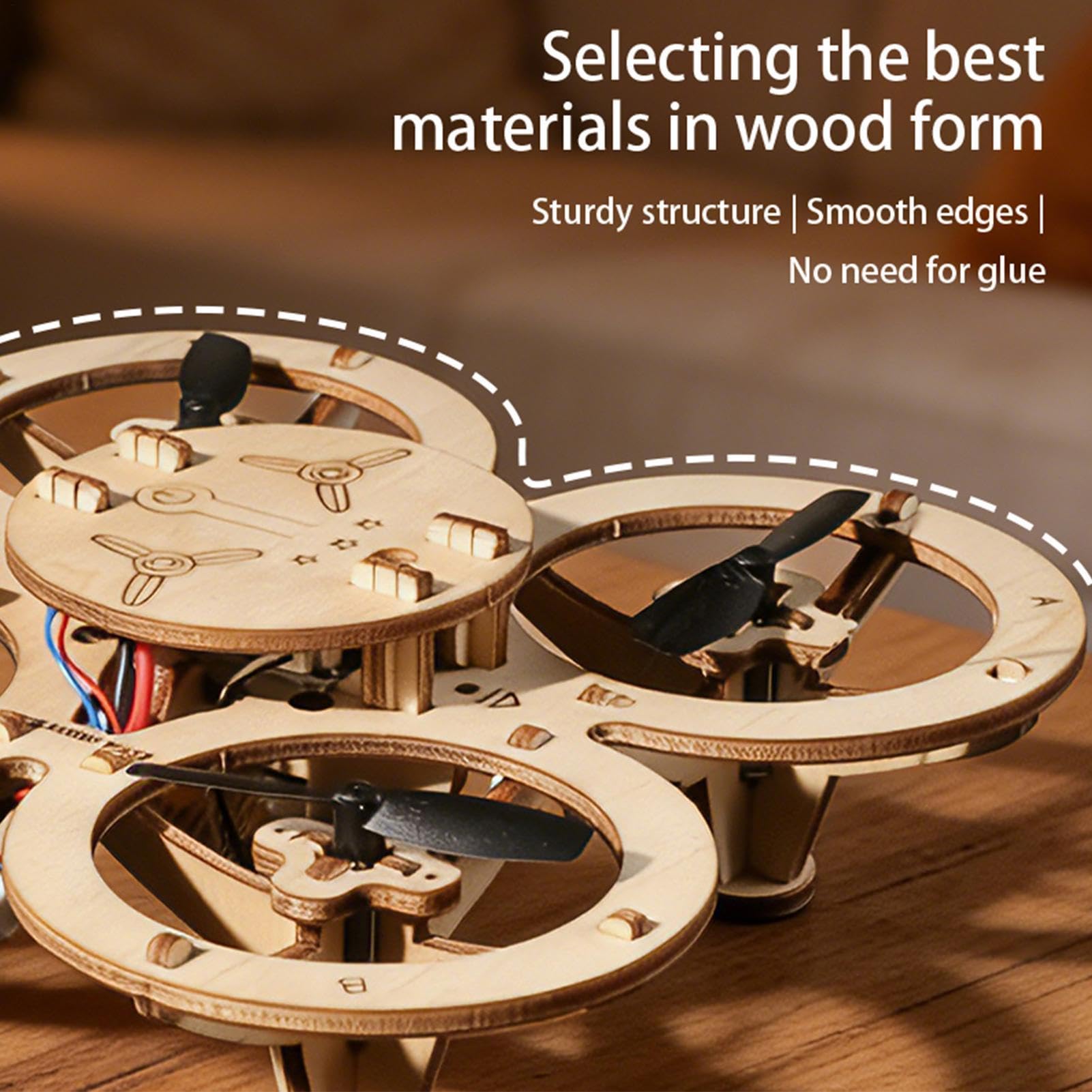 Kit Di Costruzione Drone Volante Educativo Da Assemblare Con Radiocomando | Kit Di Montaggio Per Drone In Legno Per Bambini Compleanno Hobby Attività Casa Interno Festa Vacanza Casa Giochi Scuola