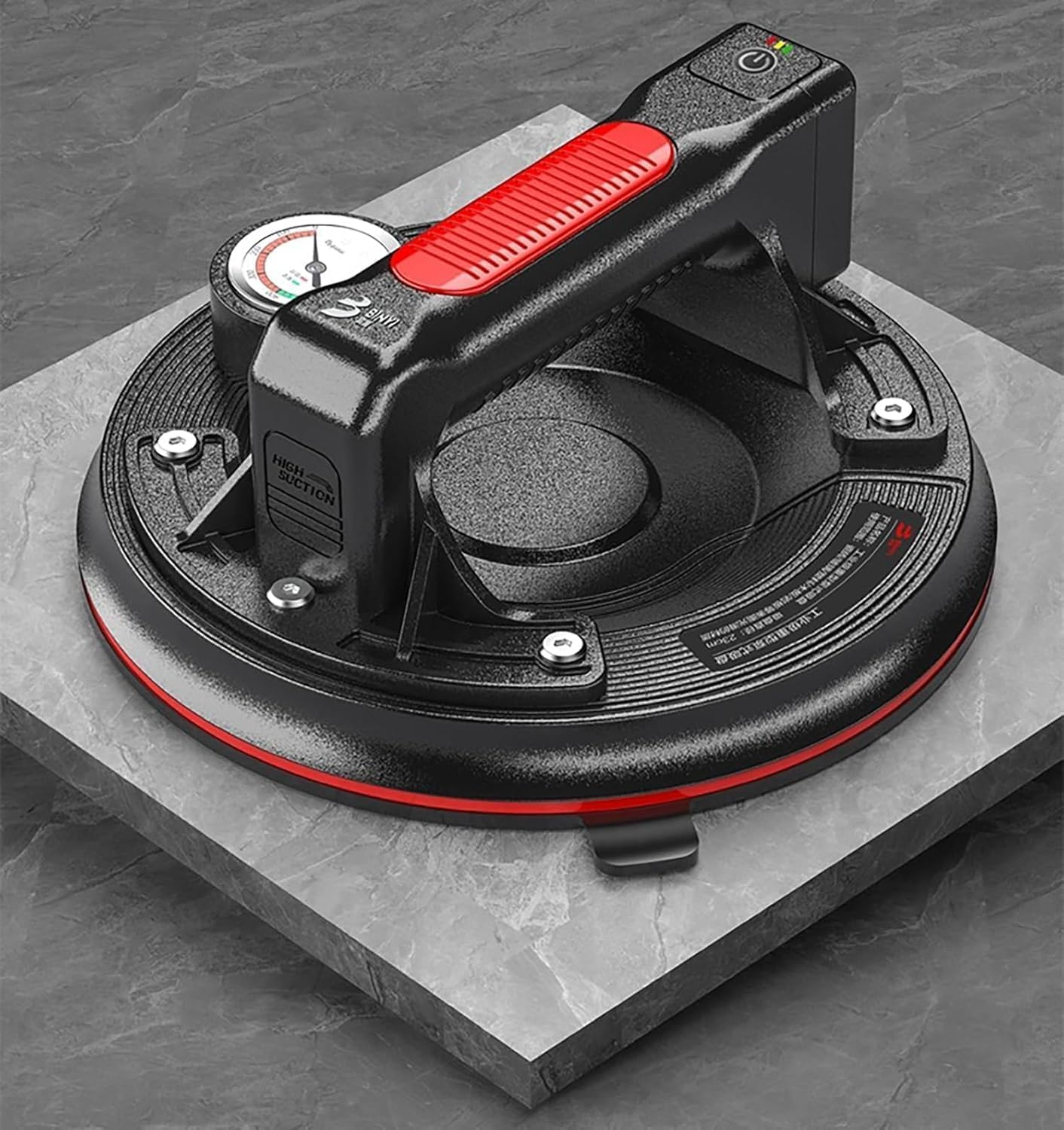 Battery Suction Lifter for Handling Glass, Ceramic Tiles, Marble, 660 lbs Suction Power, Fast Adsorption & Automatic Suction Compensation