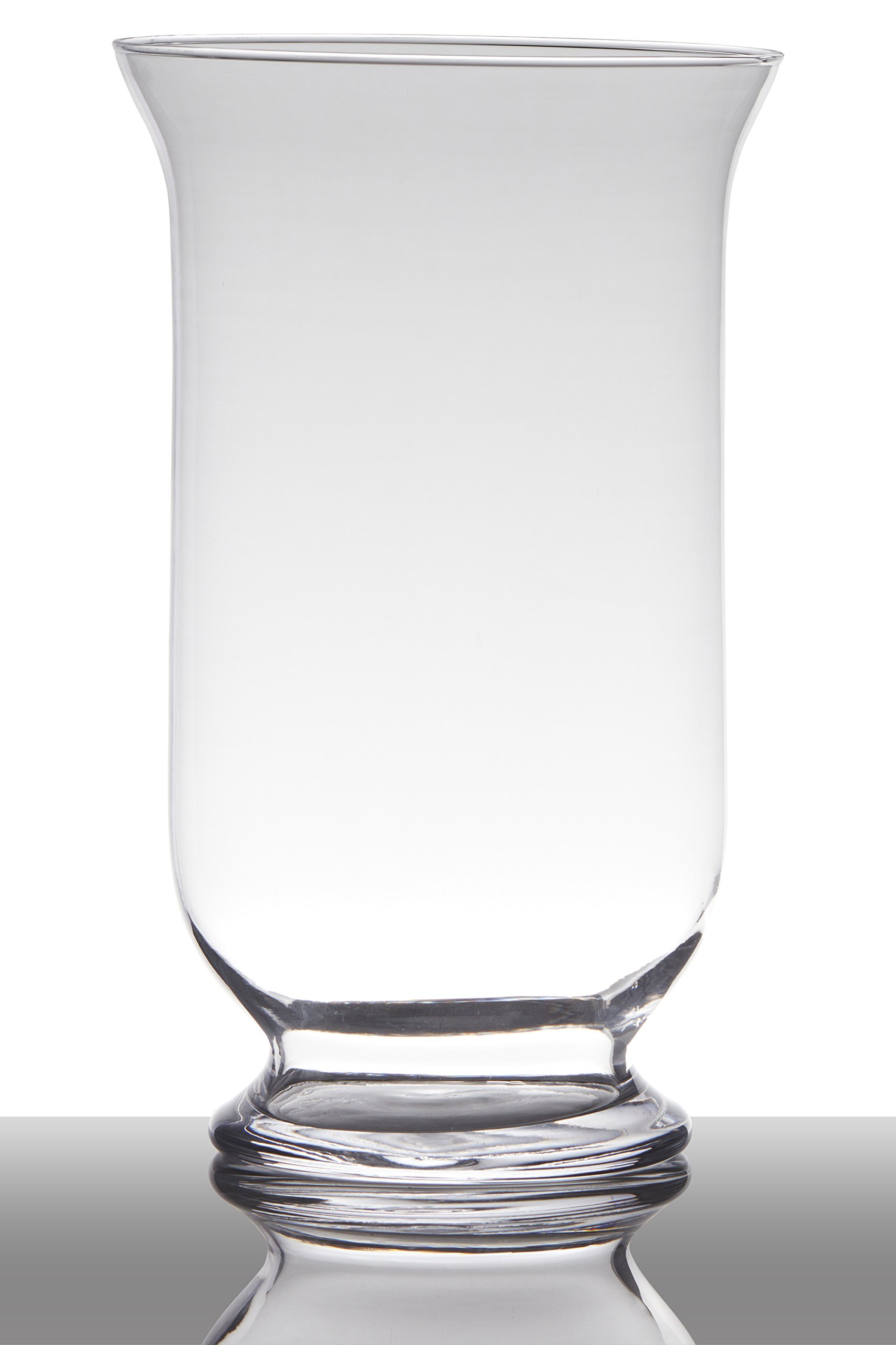 innaGLAS Bougeoir de Table Lea, Cylindre - Rond, Transparent, 30cm, Ø 18cm | sur Pied - Vase Transparent - Photophore en Verre