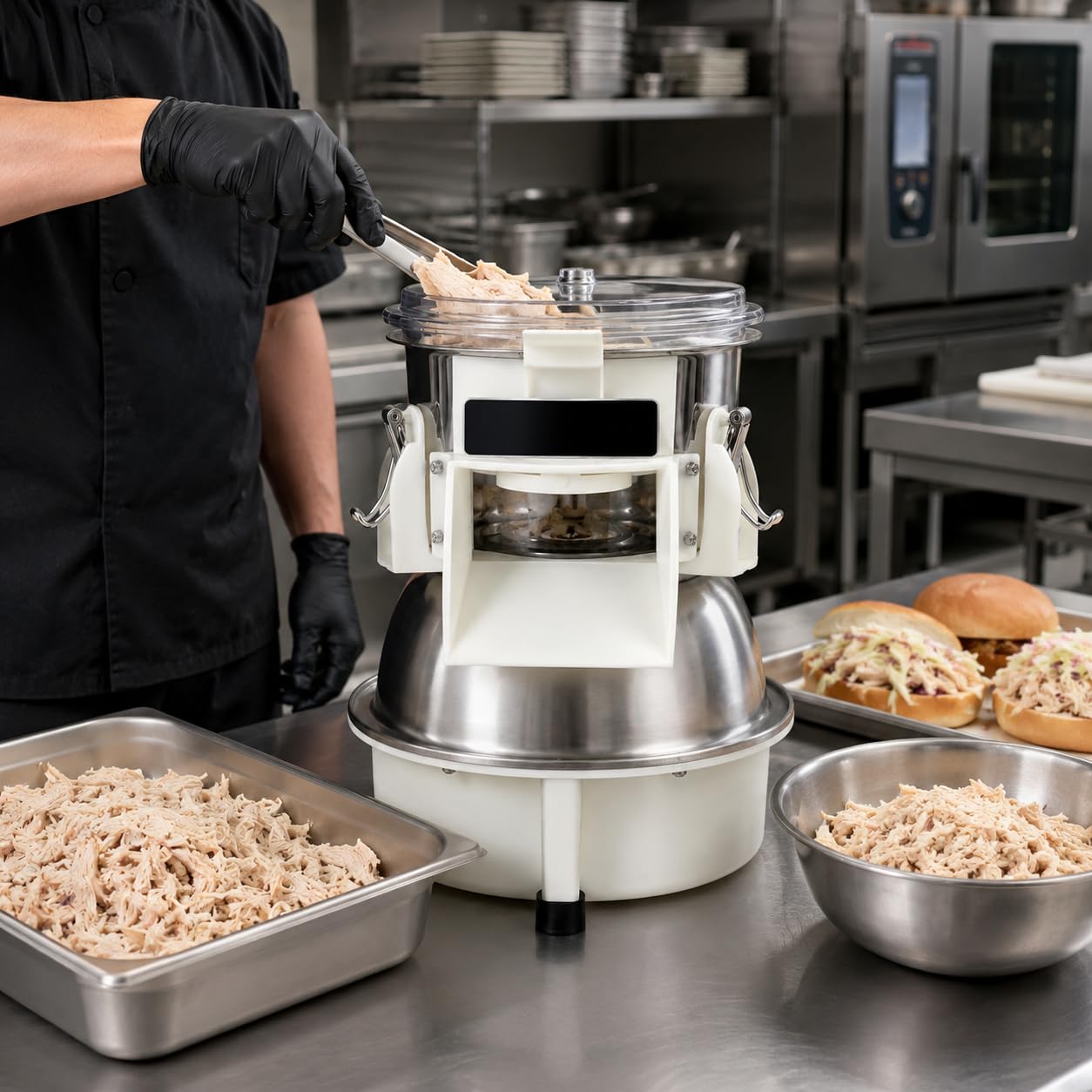 Elektryczna niszczarka do mięsa 180 W, komercyjna niszczarka wieprzowa z kurczaka wołowiny do restauracji i gastronomii