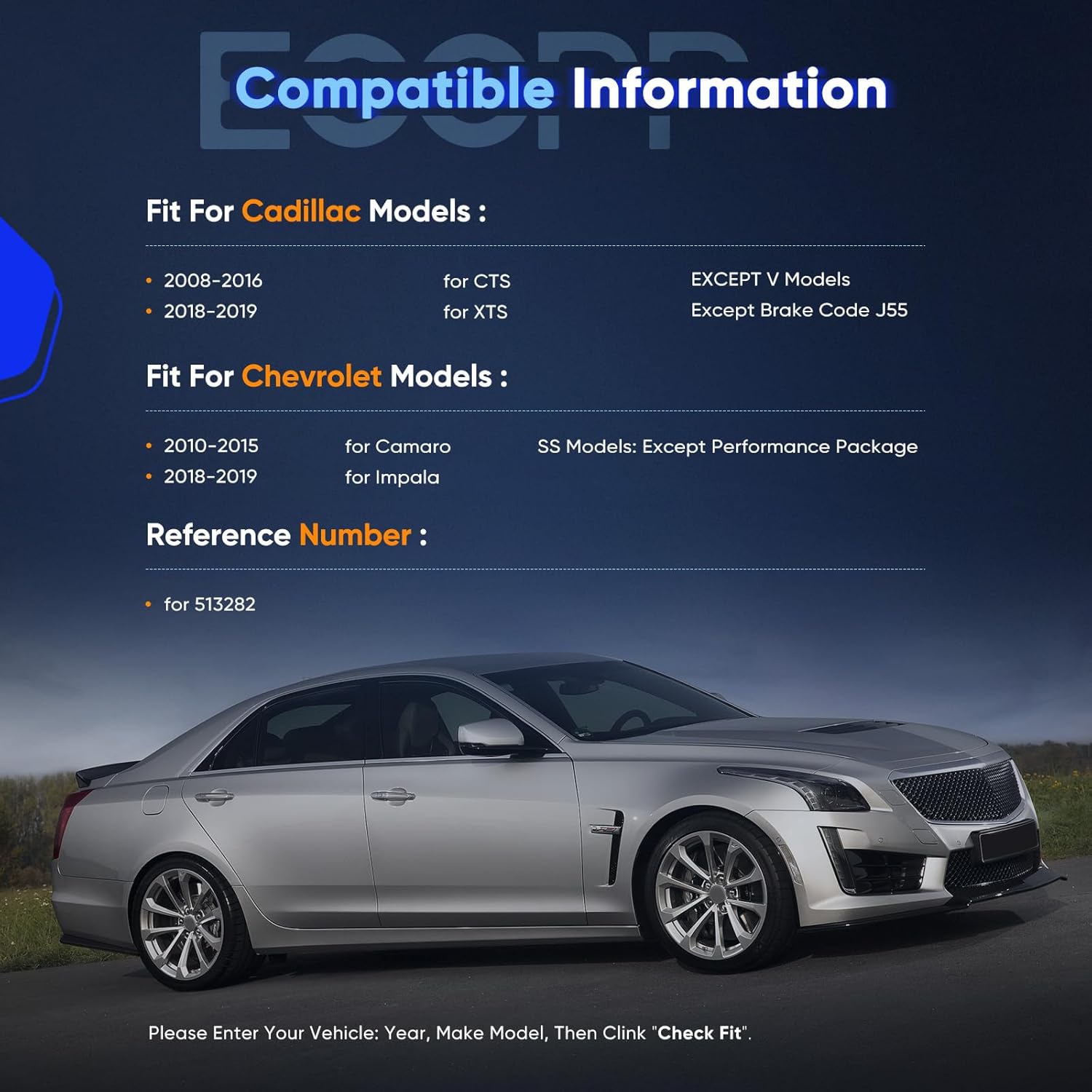 ECCPP 513282 2PCS Replacement for Wheel Bearing and Hub Assembly fit for Cadillac CTS 2008 2009 2010 2011 2012 2013 2014 2015 For Chevrolet Camaro 2010 2011 2012 2013 2014 Wheel Hubs 5 Lugs W/ABS