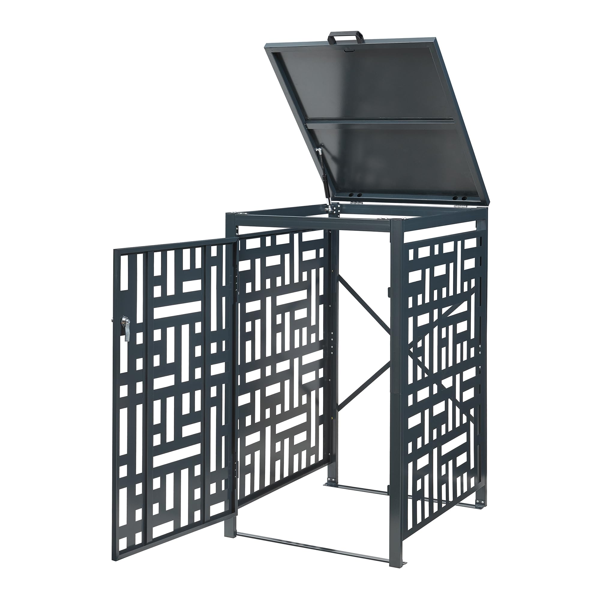casa.pro Mülltonnenbox 1er Bernalda Mülltonnenverkleidung für 1 Tonne 240l abschließbar 116 x 68 x 80 cm Müllbox wetterfest Mülltonnenhaus Stahl Anthrazit