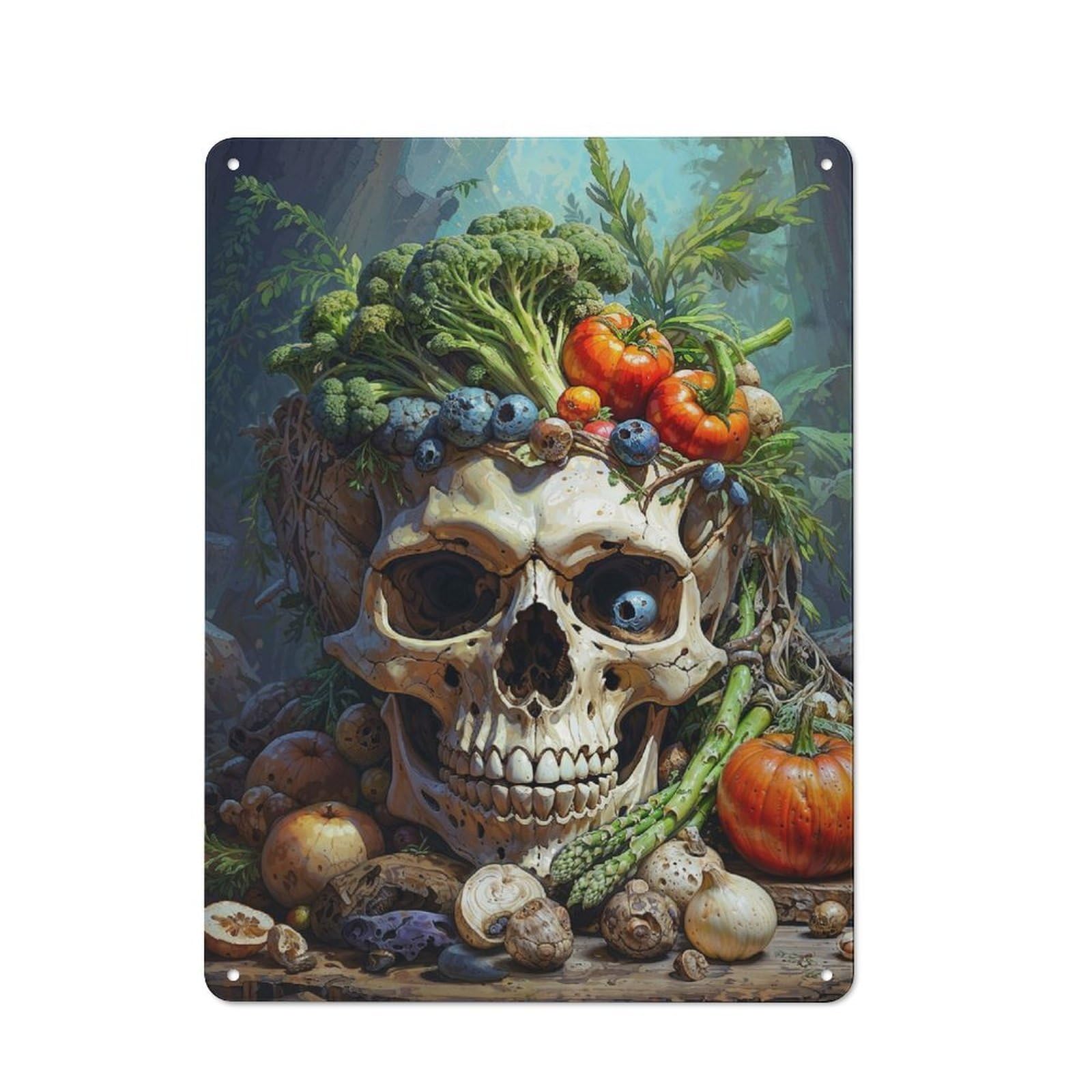 Nightshade Skull Classic Retro-style Tin Sign 40x30cm for Café Or Restaurant, for Cooler-season Styling in Café And Restaurant