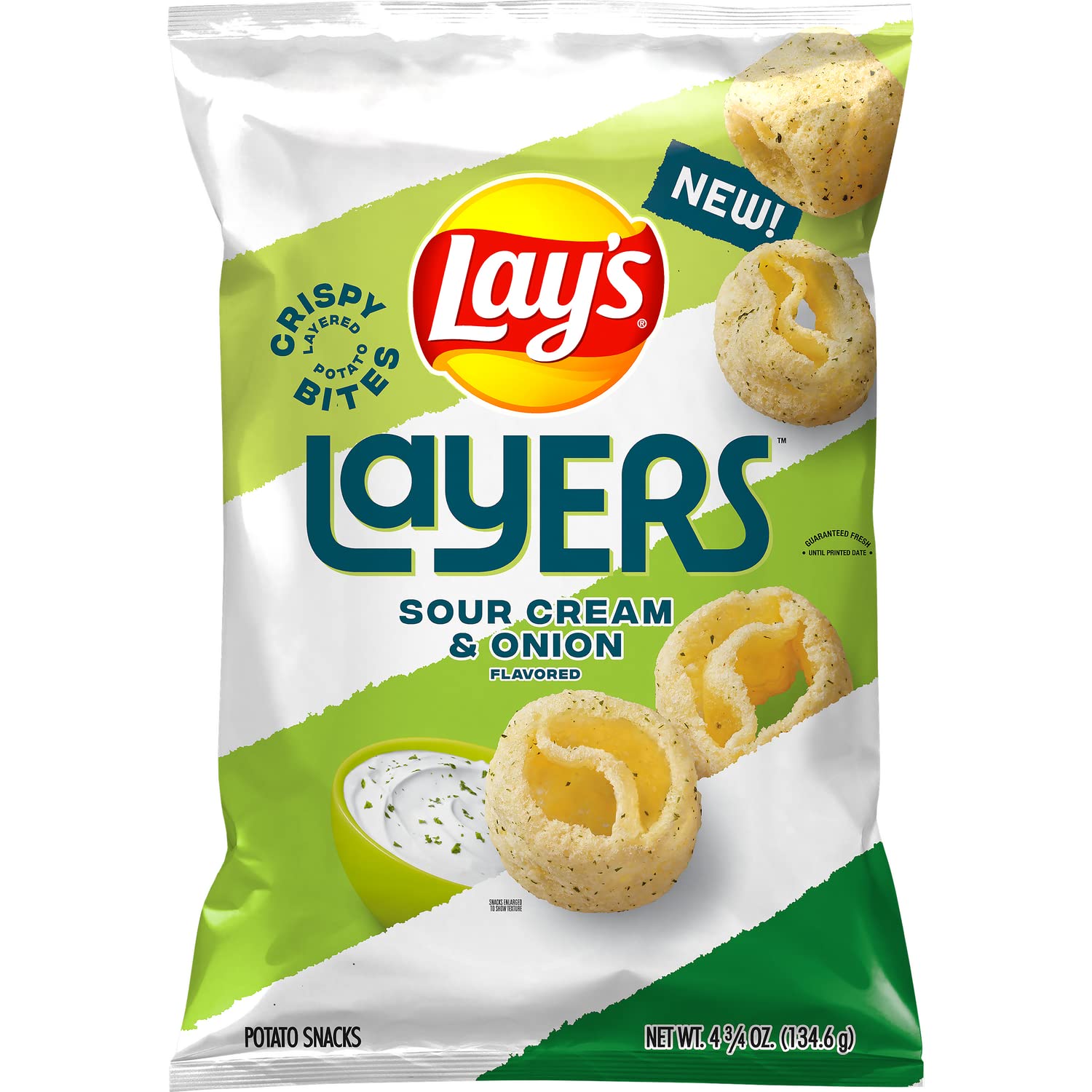 Lay's Layers Potato Snacks Sour Cream & Onion, 4.75 Oz