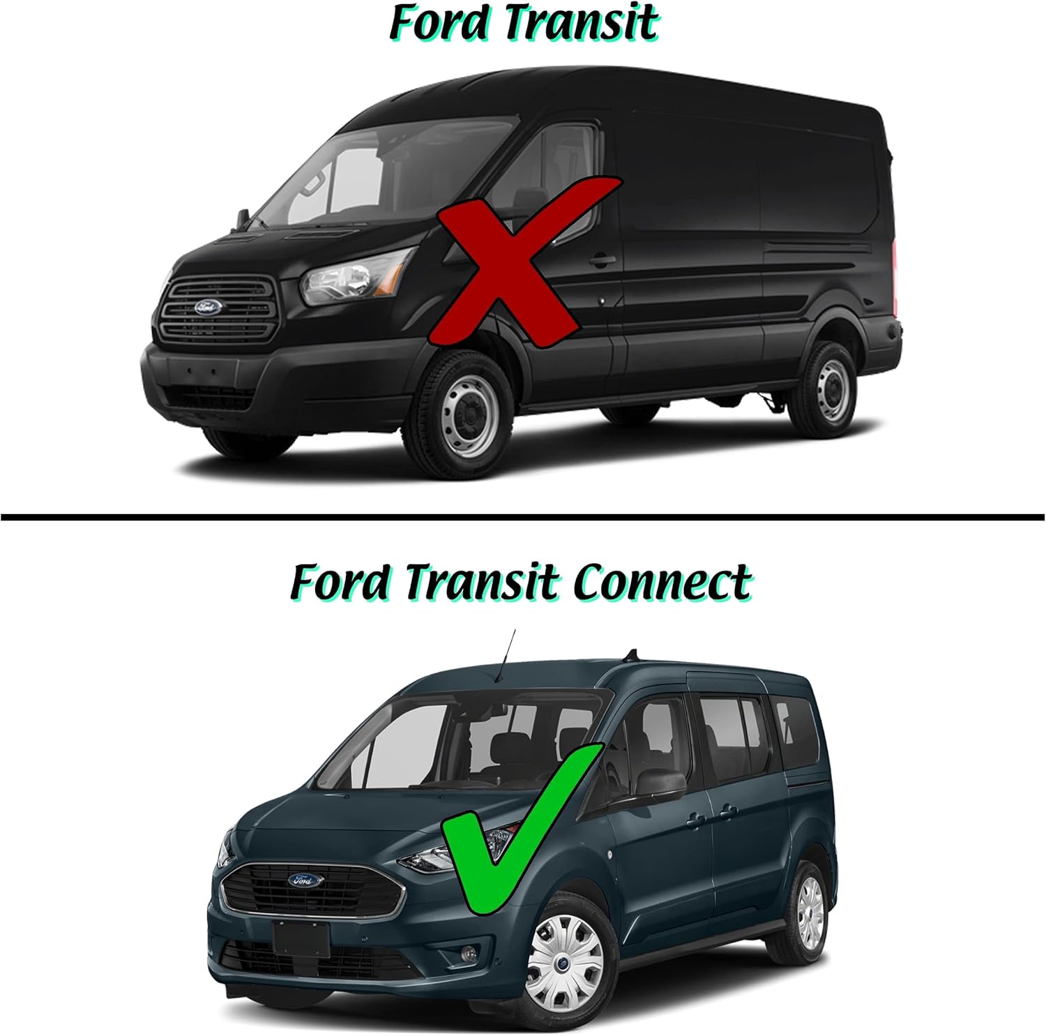 Custom fit Front Windshield Sunshade for 2014 2015 2016 2017 2018 2019 2020 2021 2022 2023 Ford Transit Connect (NOT for Full Size Transit Van) Panssenger, Wagon, Cargo, Minivan (Made in USA)