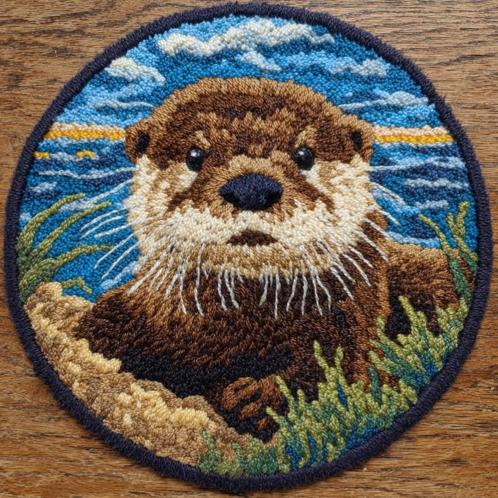 Latch Hook Craft Kit Rug Otter 50X50Cm