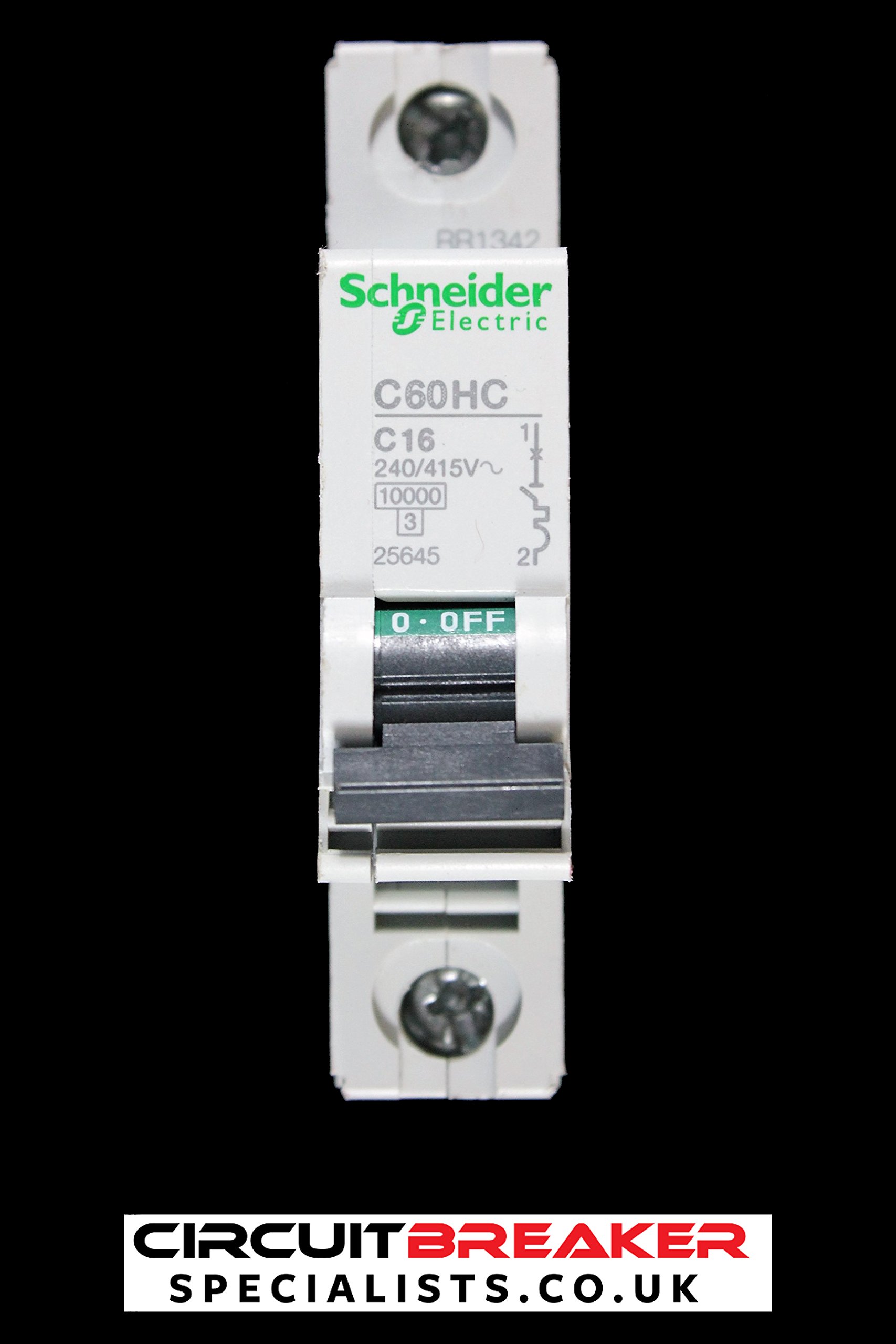 SCHNEIDER ELECTRIC 16 AMP 10 kA TYPE C MCB CIRCUIT BREAKER C60HC 25645