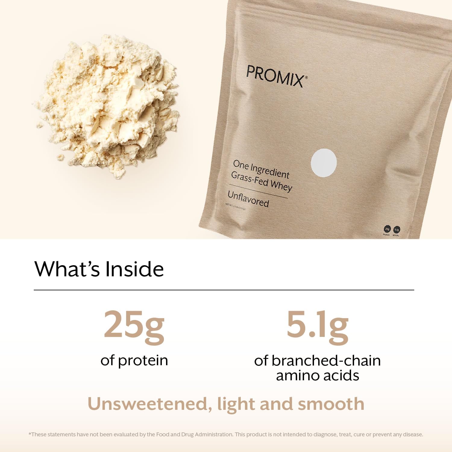 ProMix Nutrition Whey Protein Powder, Grass Fed, Unsweetened, Hormone Free - 25g Protein per Serving, Sugar Free, Soy Free, Unflavored - 32 Servings - Image 4