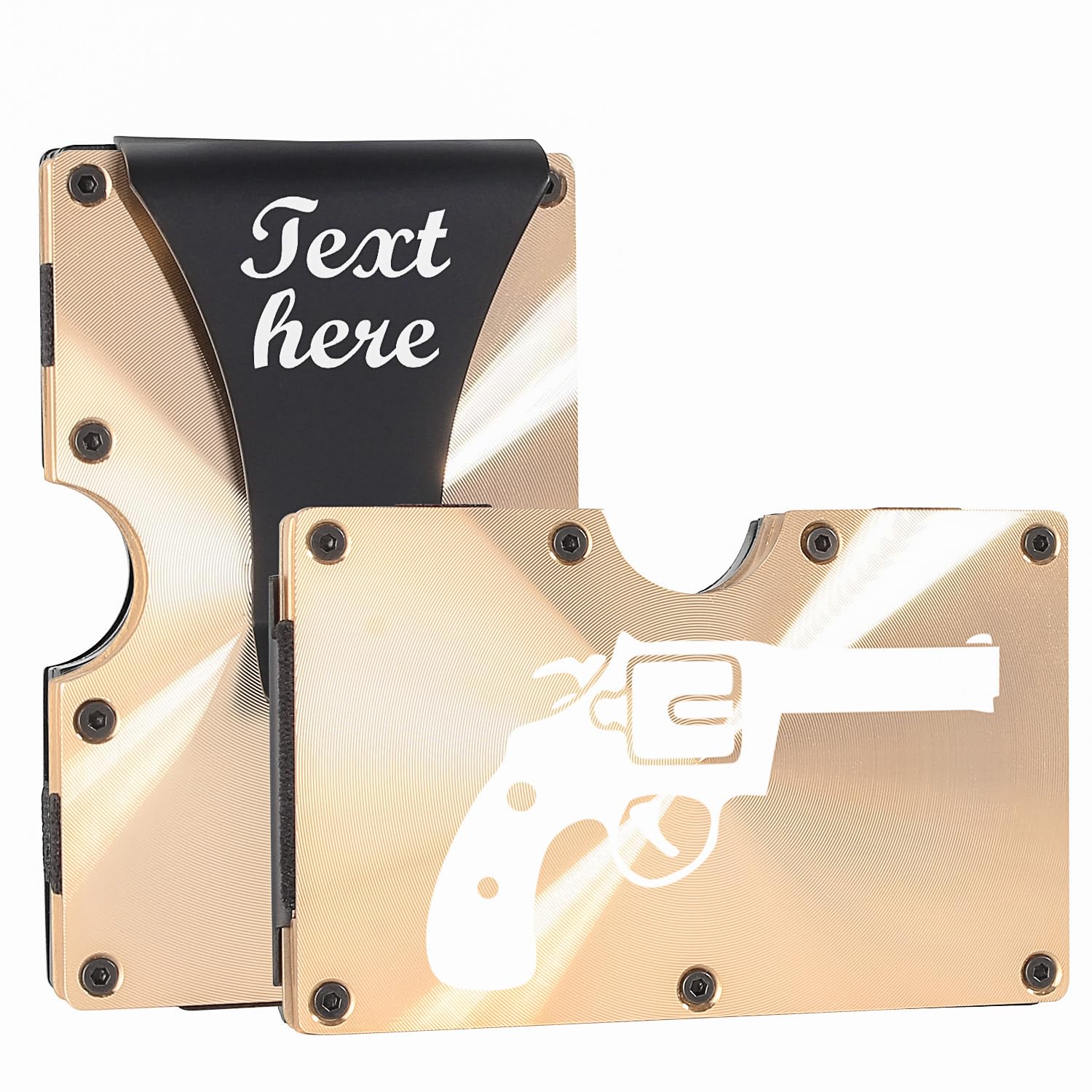 awofer Carbon Fiber Wallets for Man Personalized Wallet Engraved Gift for Husband Dad Son RFID Money Clip Mens Custom Metal Wallet Engraved Hunt