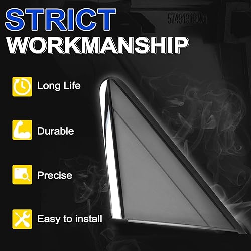 Miniatura 3 de A-Premium Panel de apliques de bandera para espejo de conductor compatible con Chrysler Town & Country 08-16 y Dodge Grand Caravan 08-20 y Ram CV