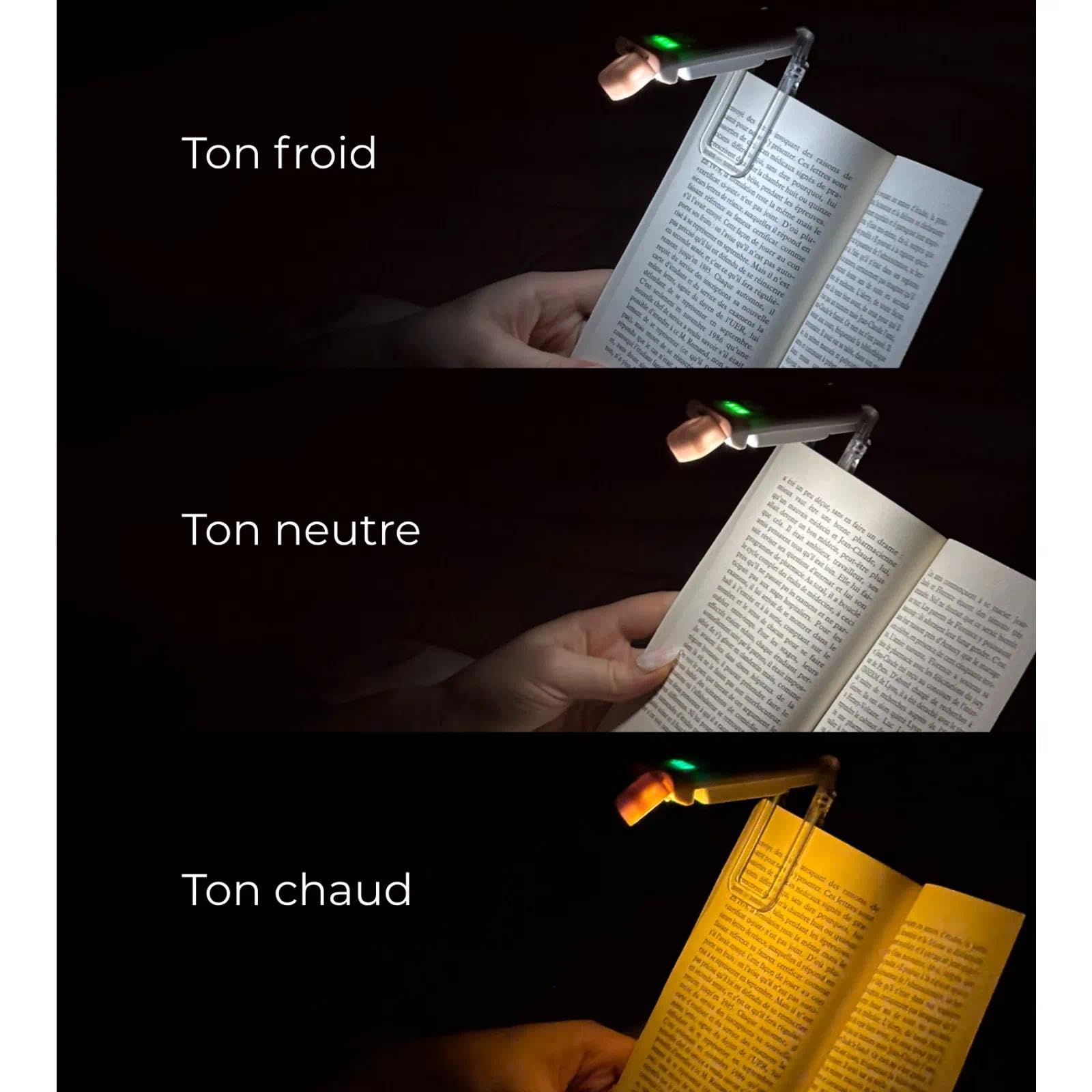 BookBright Lampe LED Bookbright Trois températures de couleur avec cinq niveaux de luminosité, filtre de lumière bleue et conception anti-éblouissement, idéal pour lire au lit