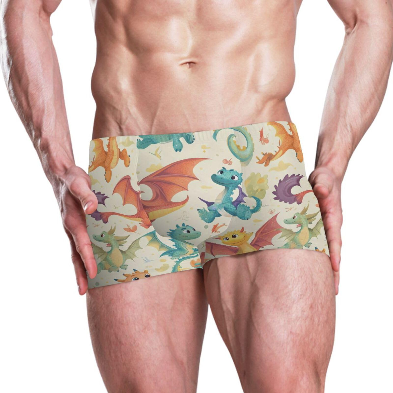 Men's Swim Briefs Cute Dinosaur Roar Swimsuit Swimwear Swim Trunk Square Leg for Men 3XL 202b8729