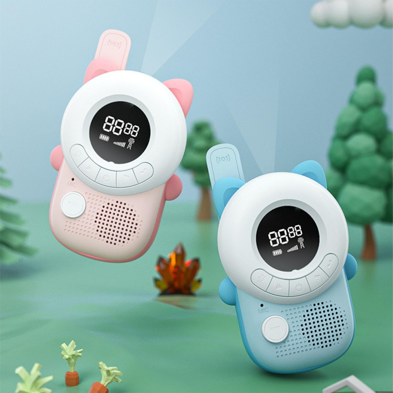 Kinder Walkie-Talkies 2-teiliges LCD-Display mit Taschenlampe tragbar und | 2-Wege Outdoor Walkie-Talkies für und Mädchen Outdoor Reisen Garten Urlaub Geburtstag Party