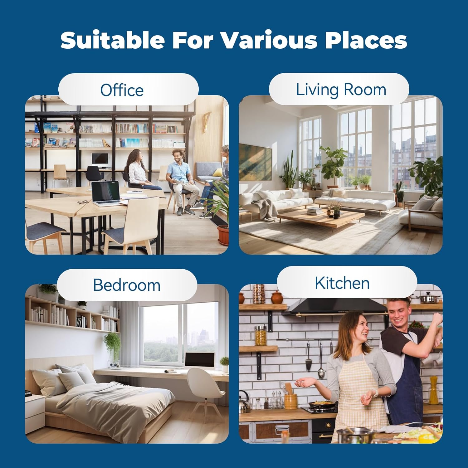 3 Pack 211+ Replacement Filters, Compatible with Blue Pure 211+ Air Purifier, Consists of H13 True Filter and Activated Carbon, Collapsible Air