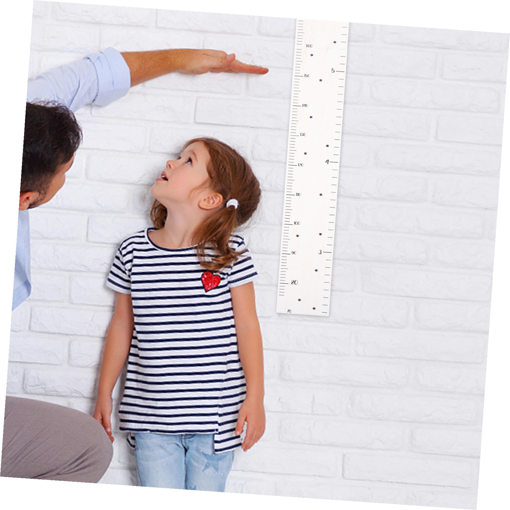 Medidor Altura Madera Gráfico Crecimiento para Decoración Pared Habitación Infantil Fácil Instalación Duradero Seguro Madera Natural