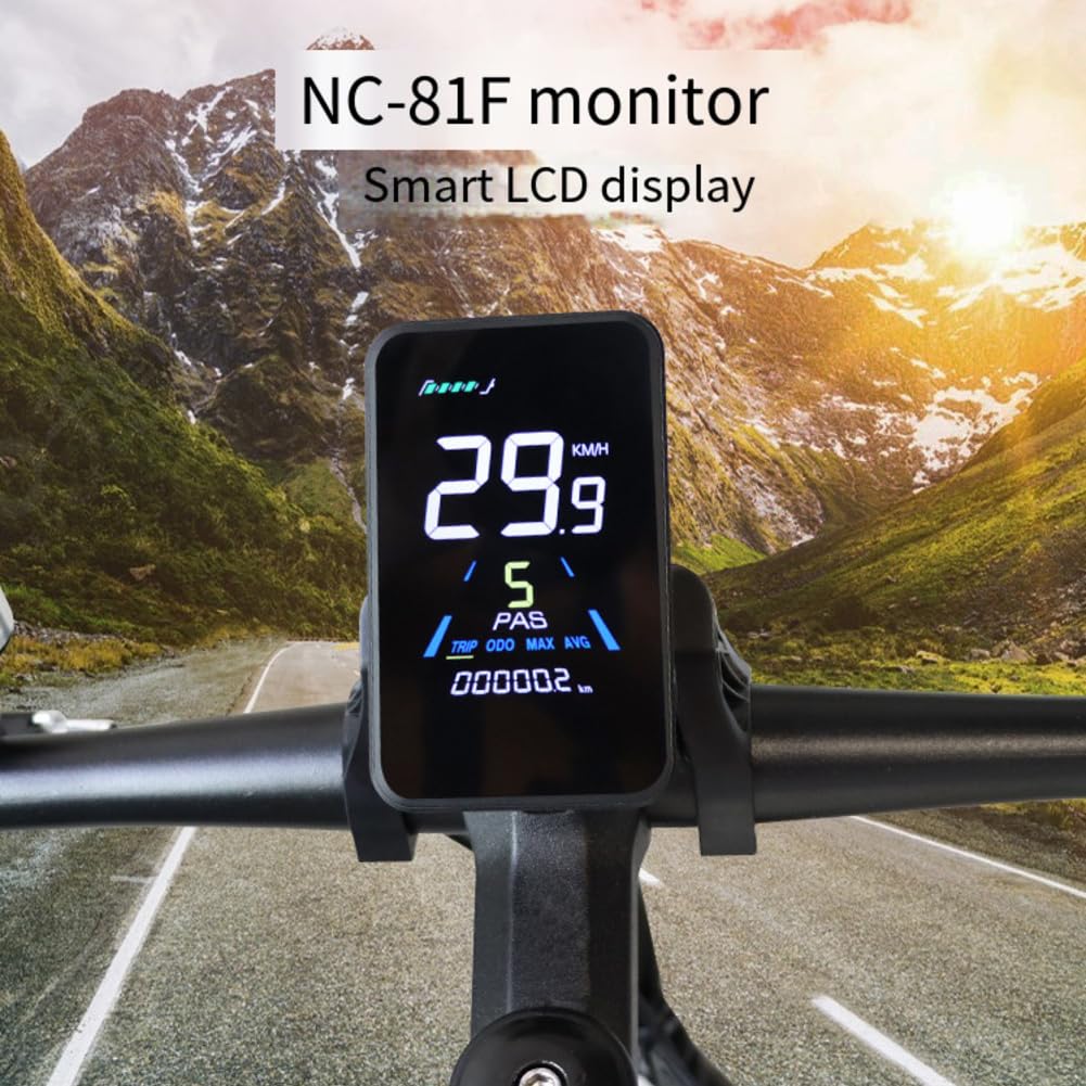 LCD-Bildschirme für Elektrofahrräder, NC-81F, wasserdicht, Armaturenbrett, Computer, E-Bike-Panel, Armaturenbrett, Mountainbike, Computer, Geschwindigkeits- und Trittfrequenz-Monitor