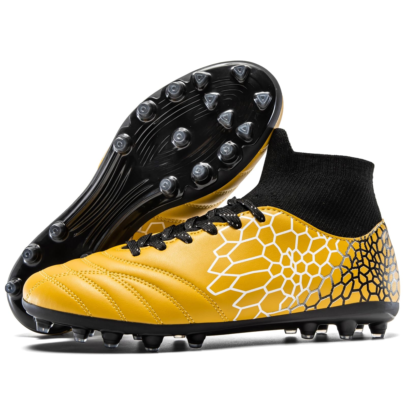 Boys Girls Soccer Cleats Youth Training Football Cleats High-top Soccer Shoes for Little/Big Kid