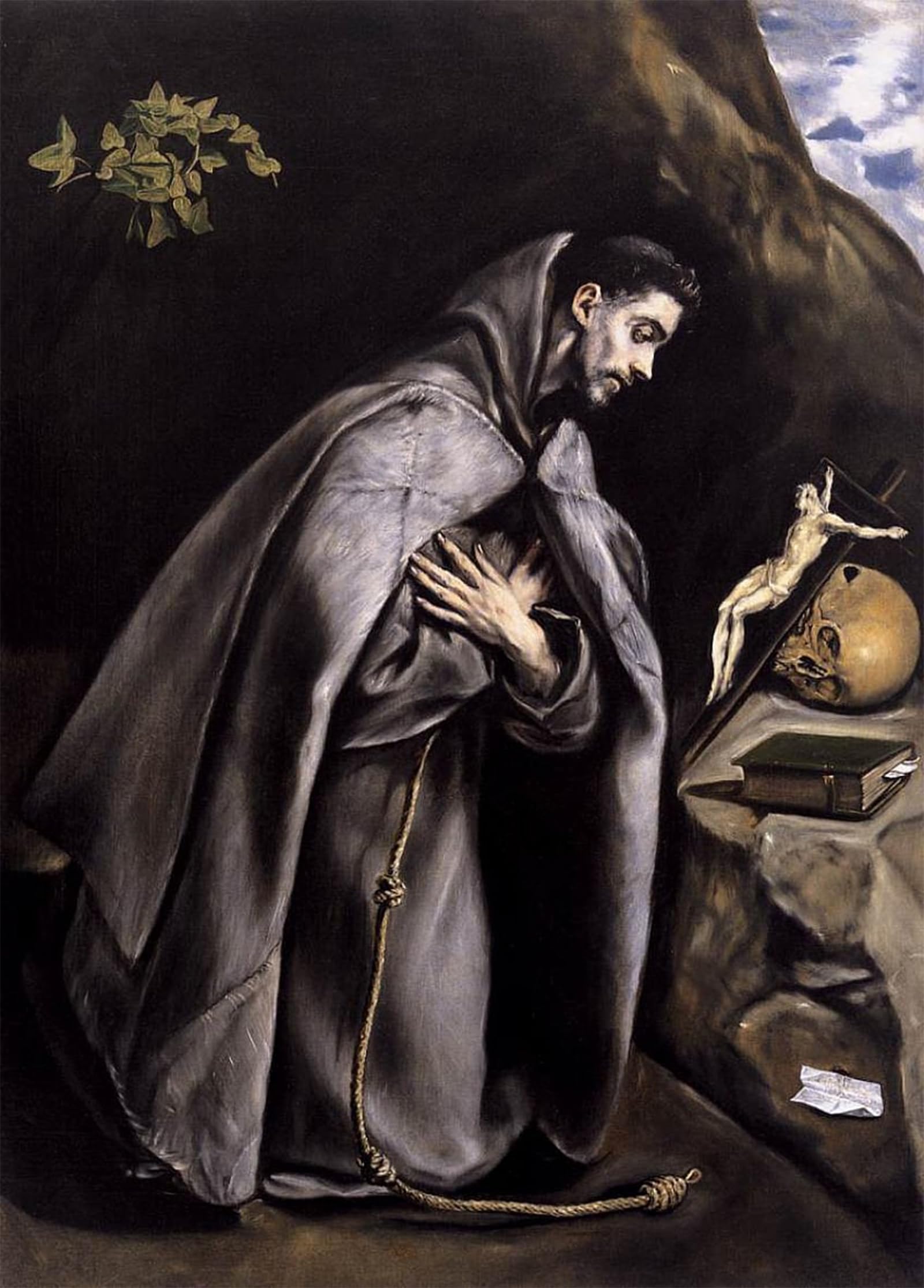 HRJUBWREE Famous Paintings Pictures Artwork Picture St Meditating by El Greco Photo Wall Print for Home Decor 60x90cm