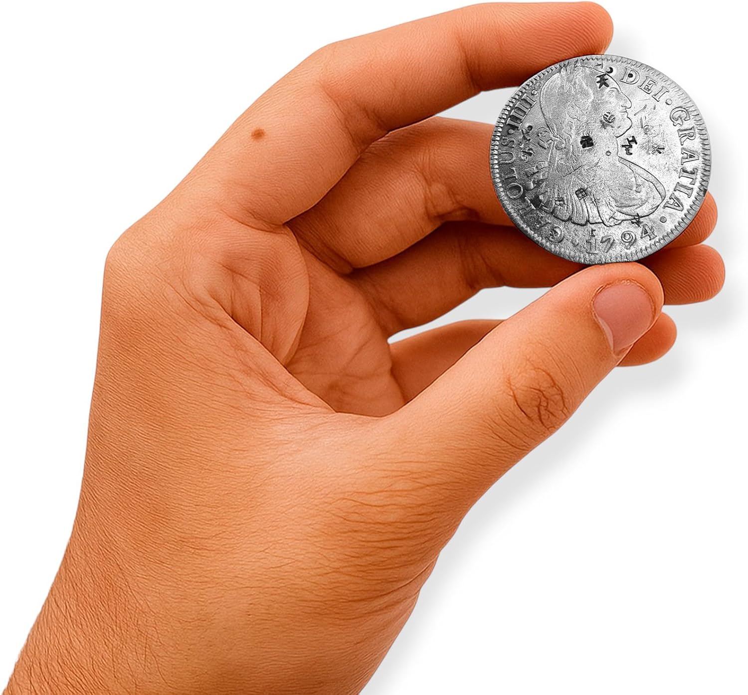 IMPACTO COLECCIONABLES | America's First Dollar an American Coin Treasure | 8 Reales Coin (1793–1808) considered The First Dollar of America a Certified Historical Collectible in Protective Case