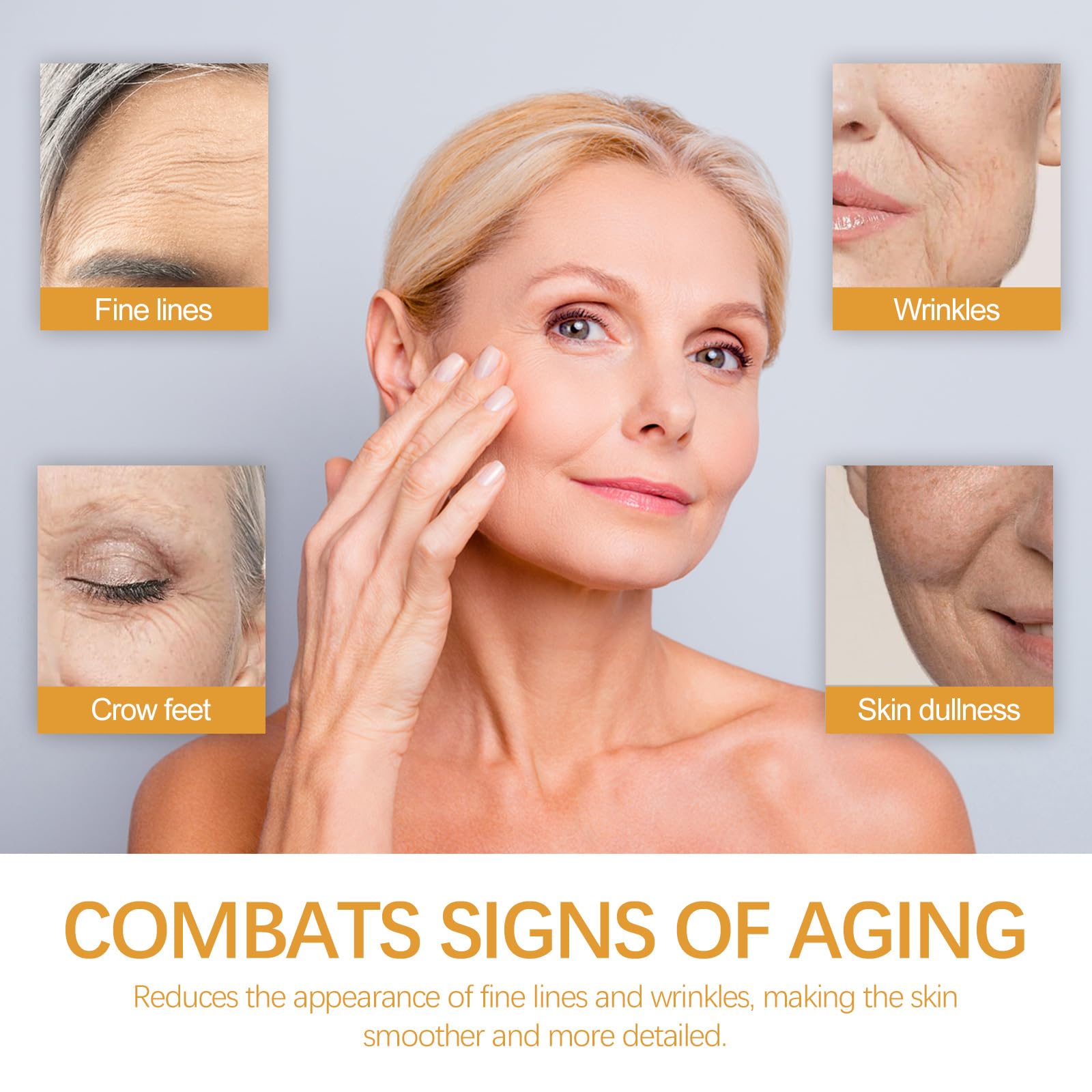 Crema viso con curcuma e vitamina C, idratante anti-invecchiamento per donna, con acido ialuronico e collagene, crema alla curcuma per macchie brune, tinta irregolare, rughe sottili, cura quotidiana