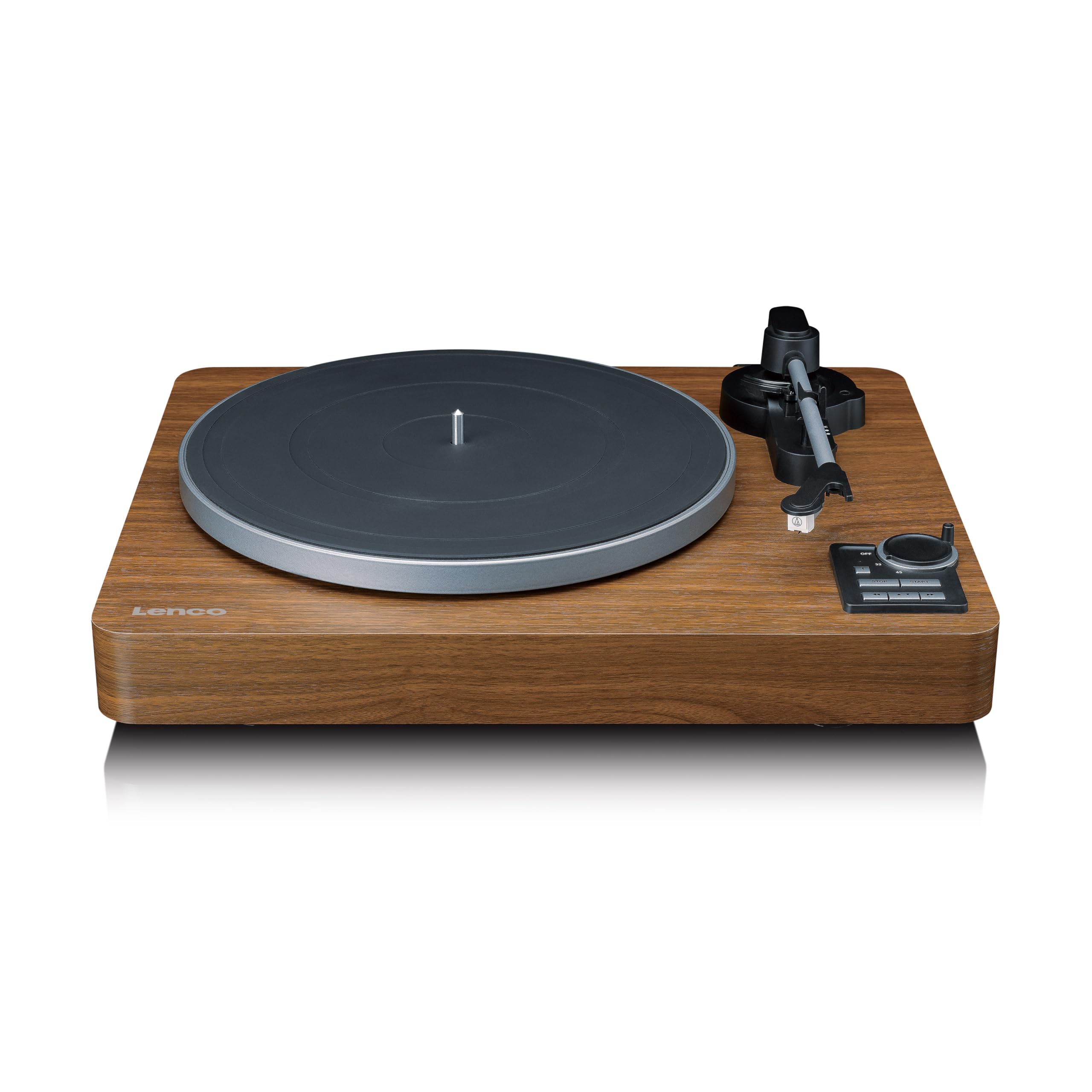 Lenco LBTA-165WD Giradischi, Giradischi Vinili, Bluetooth, automatico - Corpo in legno - Piatto in metallo e pickup AT3600L - Auto Start & Auto-Return - (33/45 giri/min) - Integrato - Legno