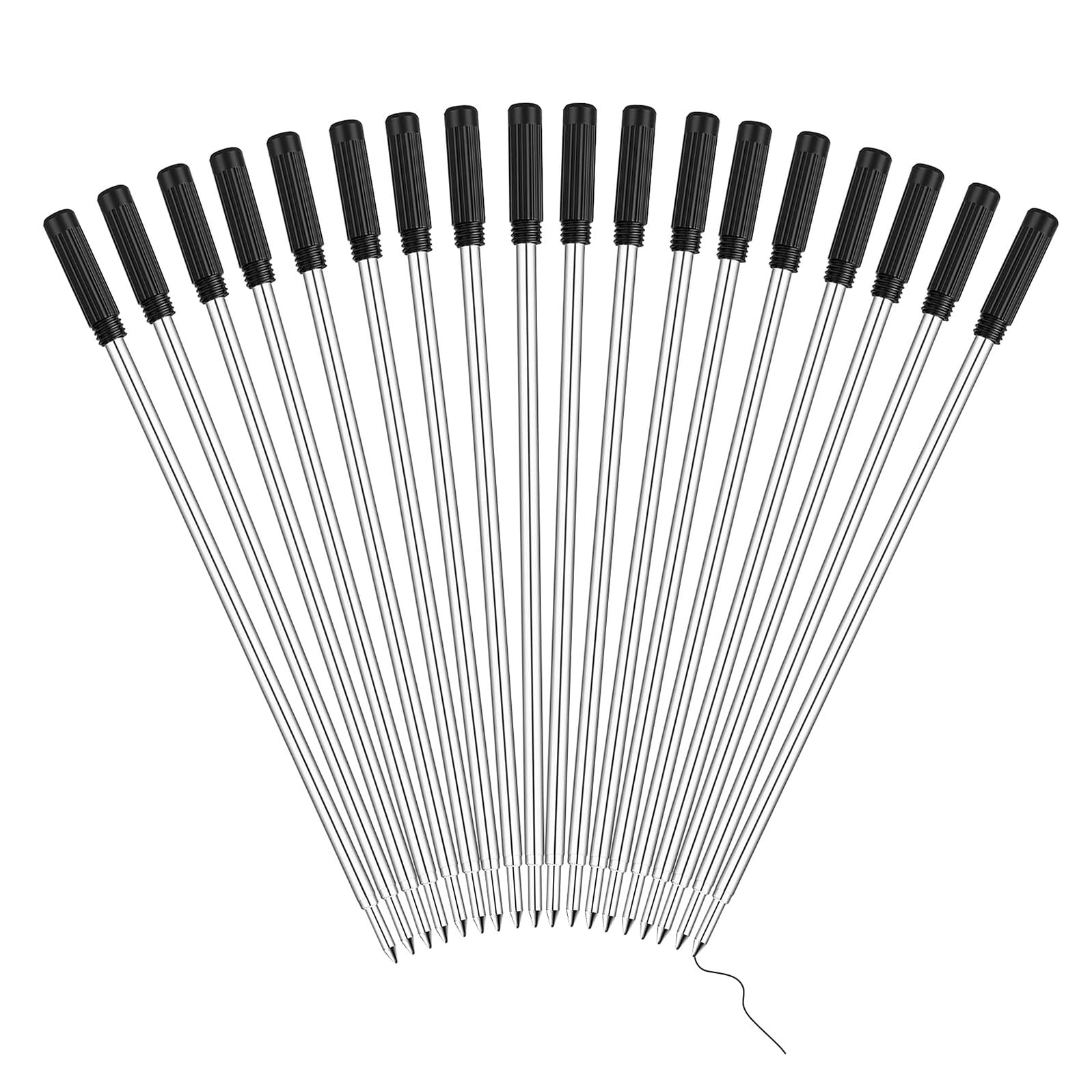 Homoyoyo 200pezzi Ricariche per Penne Sfera Nere Pz Punta Media Ricariche in Metallo Sostituibili Compatibili con Penne Sfera in Metallo per Uso Ufficio