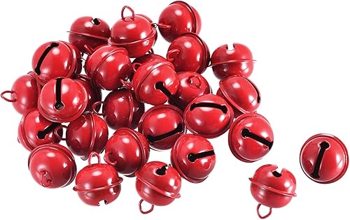 Miniatura 10 de uxcell Cascabeles de cascabel, 0.866 in, 30 campanas de manualidades para decoración de vacaciones, fiesta musical, hogar, festival, boda, rosa claro