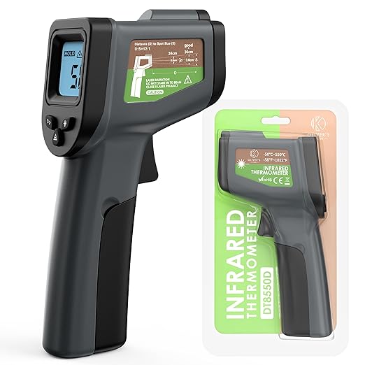 Oliver's Kitchen® Infrared Thermometer - User-Friendly - Measure Temperature with Precision - Perfect for Pizza Ovens - Ergonomic Grip - Batteries Included