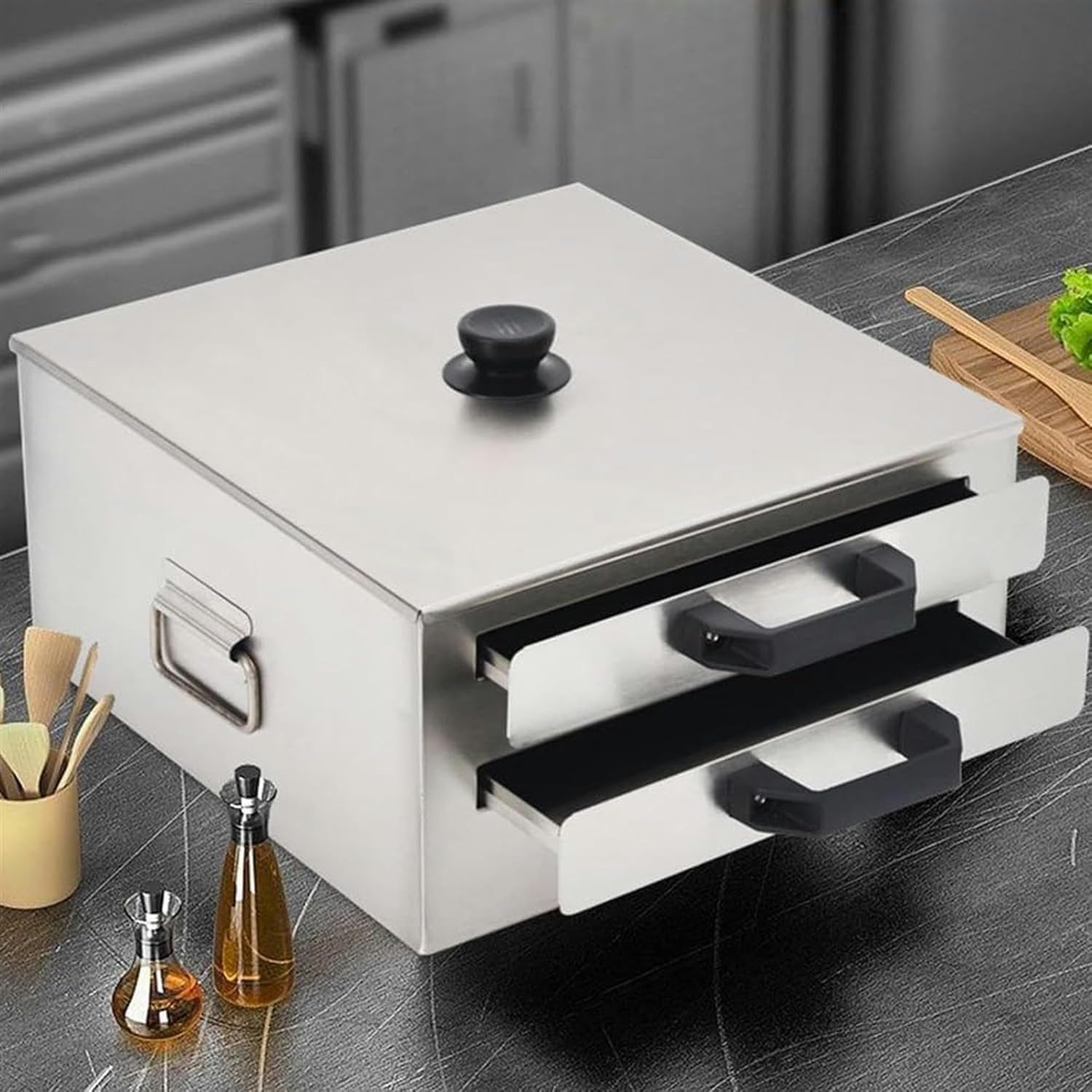 Rice Roll Machine Vermicelli Roll,Rice Roll Machine Devices 2 Drawers Multi Use Cookware Durable,for Breakfast Household Drawer