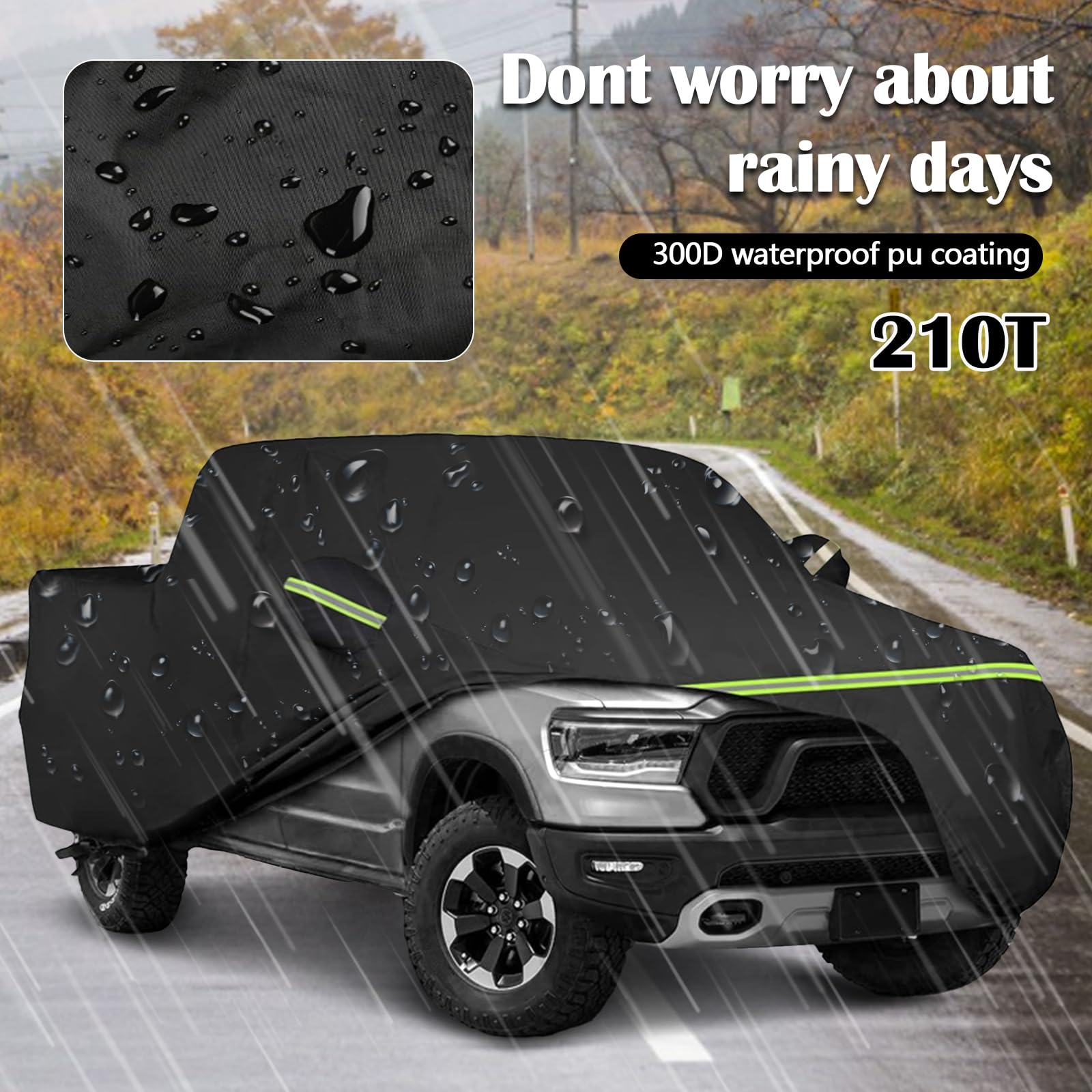 Funda para camioneta, Lona para Automóvil Reemplazo de Garaje Completo para Ford Ranger Toyota Hilux Nissan Navara Amarok 210D Cubierta Impermeable a Prueba de Polvo para Exteriores