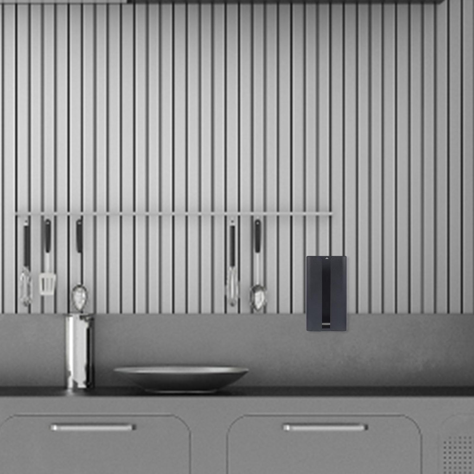 DOITOOL Dispensador Diseño Sencillo y Resistente Negro de Servilletas de Cocina Magnético de Acero al Carbono para Uso en Restaurantes y Hogar