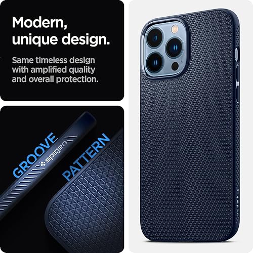Miniatura 3 de Spigen Liquid Air - Funda diseñada para iPhone 13 Pro Max (2021), color azul marino