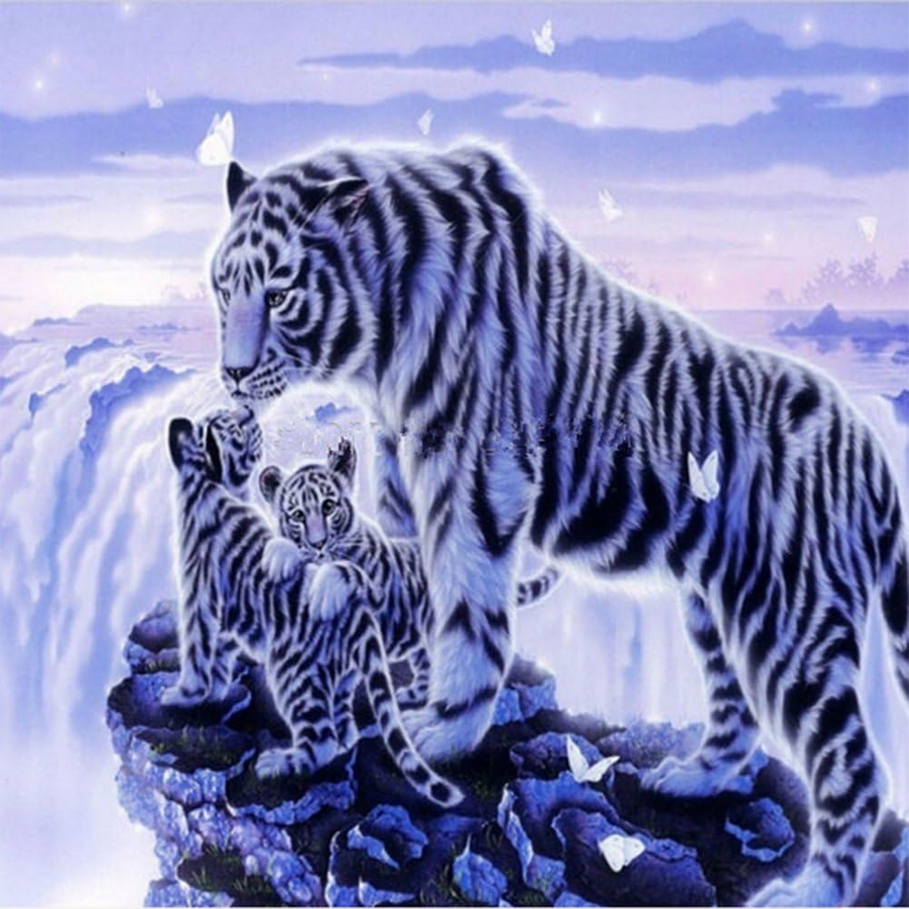 Rosy Diamond Painting Cross Stitch Kits,Three Tiger