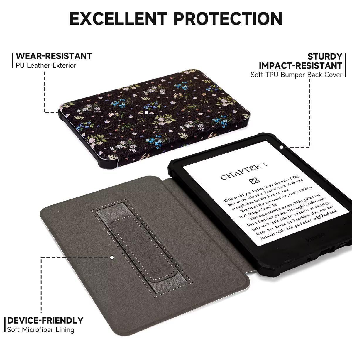Fancity Funda para Kindle Paperwhite de 6.8 pulgadas, funda suave con correa de mano, apagado y encendido automático inteligente para Kindle Paperwhite Signature Edition y Kindle Paperwhite 11ª