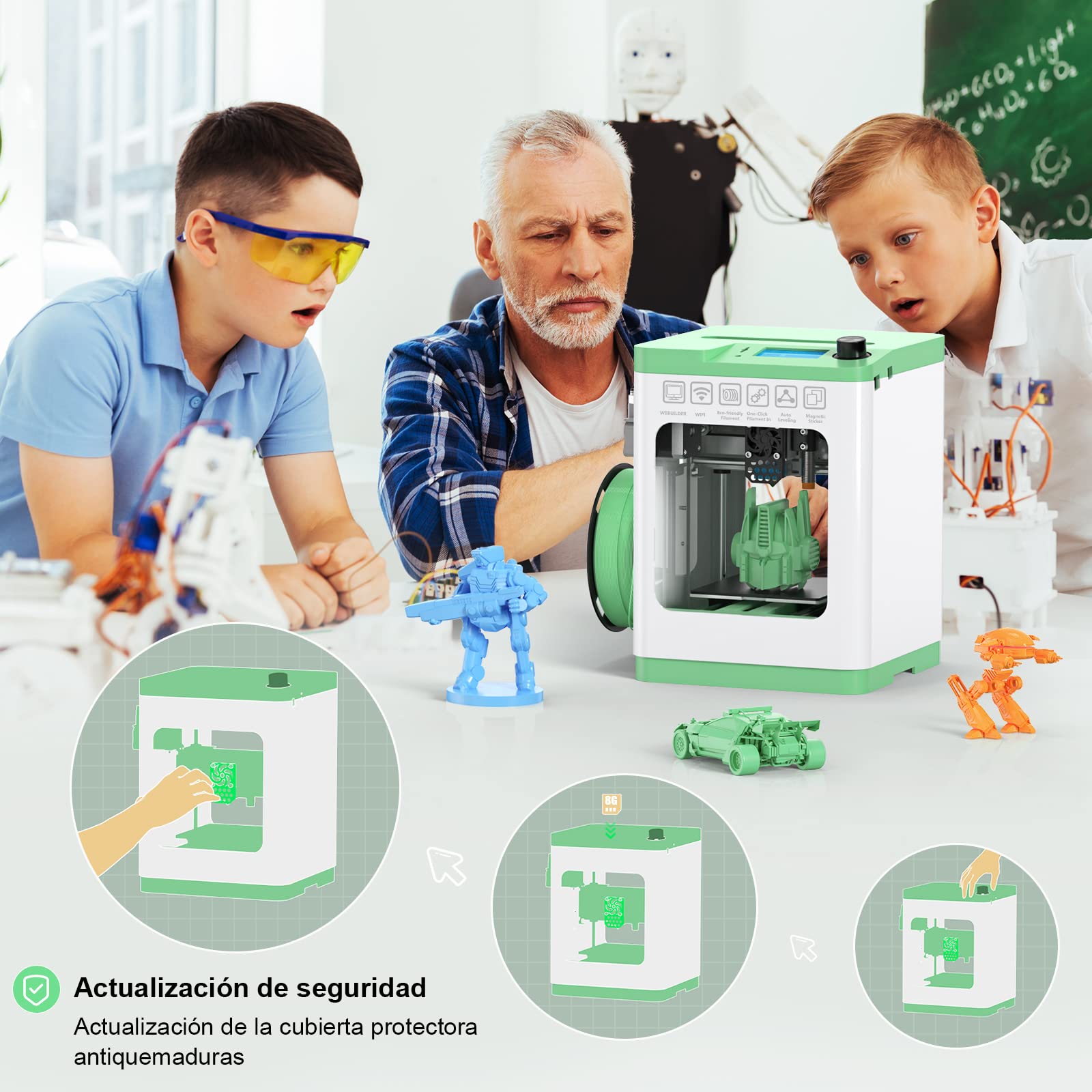 ENTINA Tina2S Stampante 3D con Stampa WiFi, Mini Stampanti 3D per Principianti, Livellamento Automatico e Alta Precisione, Aggiornamento Scheda Madre Ultra Silenziosa e Piattaforma Riscaldabile