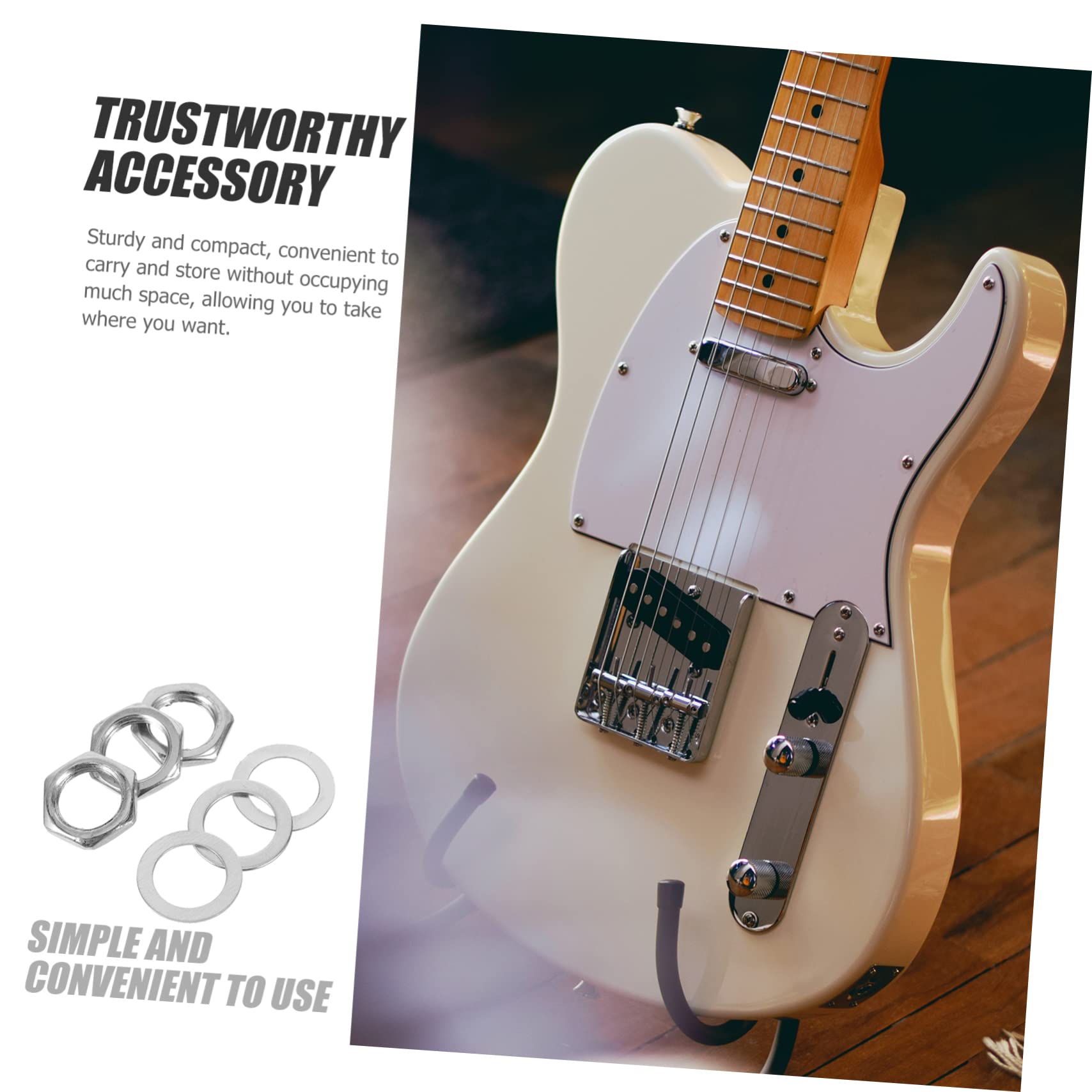 HEMOTON Replacement Guitar Parts Pcs Electric Guitar Socket Nuts Nut and Washer Set