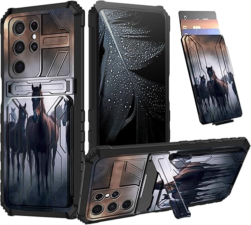 BVCLKJPOI for Samsung Galaxy S25 Ultra 5G Wallet Case with Kickstand & Card Hold
