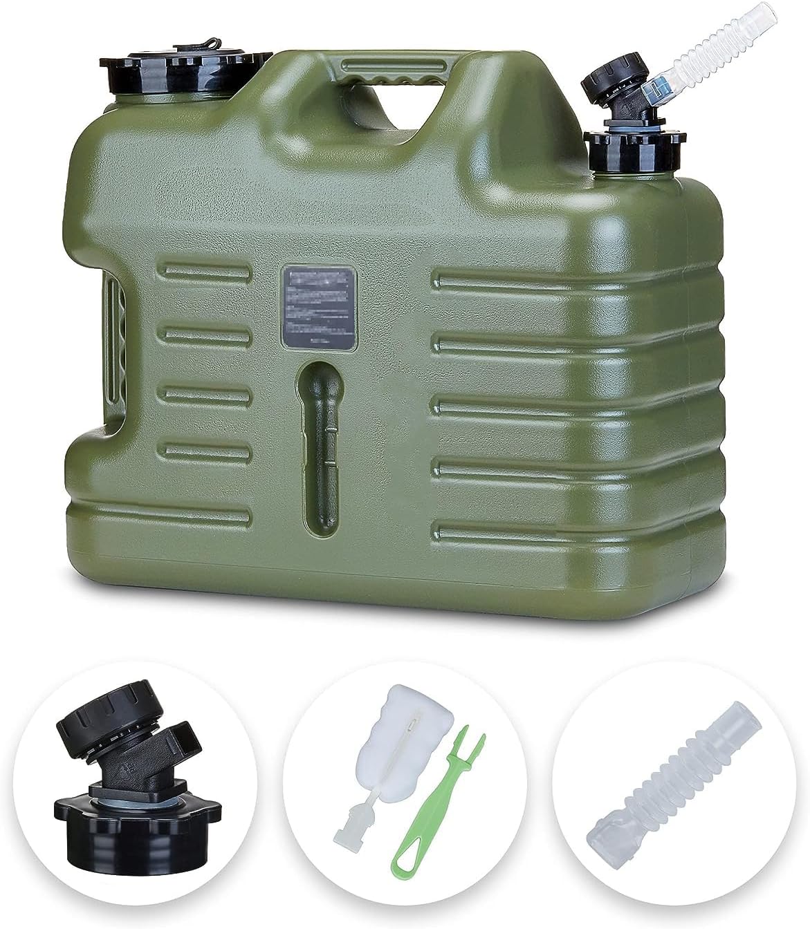 Hcosmy 18L Water Jug, Camping Water Container, Truly No Leakage Water Storage, Large Military Green Water Tank, BPA Free Portable Emergency Water Storage for Outdoors Hiking Accessories