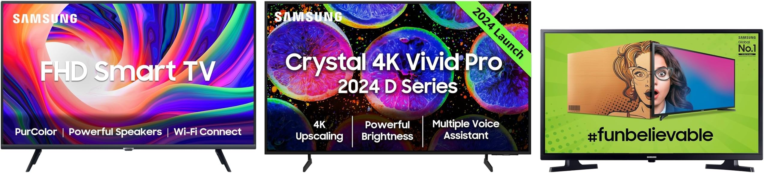 Samsung 108 cm (43 inches) LED TV UA43DUE77AKLXL (Black) 108 cm (43 inches) LED TV UA43T5450AKXXL (Black) 80 cm (32 Inches) LED TV 32T4050 (Black)