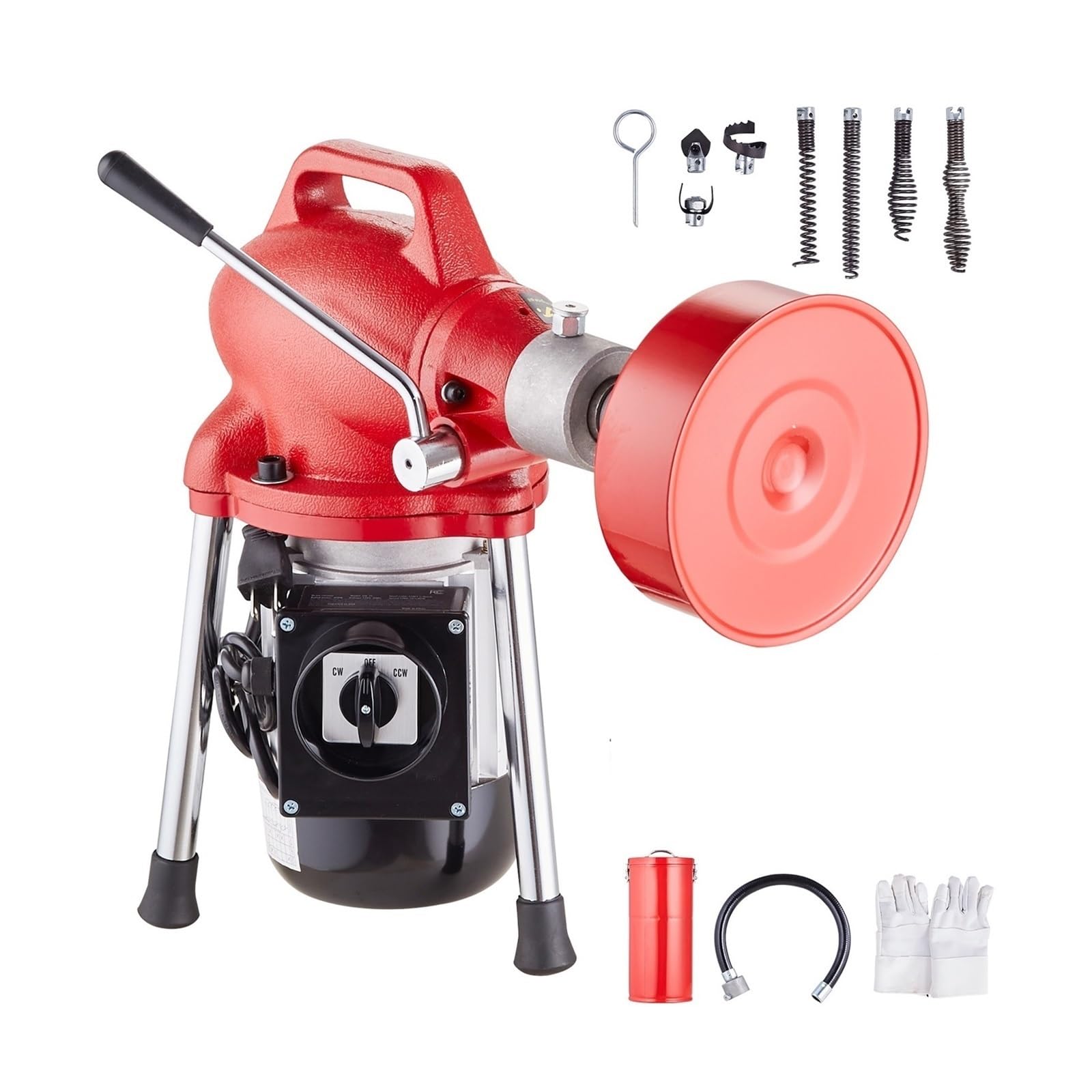 Drain Cleaner Machine 250W Electric Sewer Snake Auger Manual Feed Tube Pipe Cleaning Tool Dredge for Home Powerful Clearing Capability