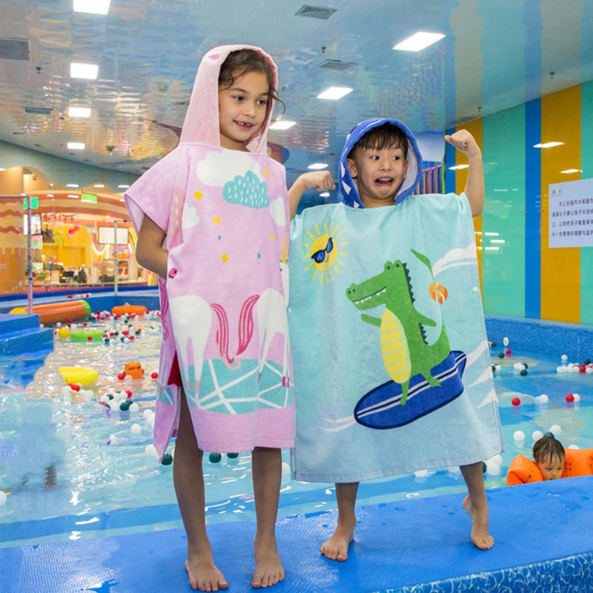 SHOWERORO Toalla de Baño Capucha para Niños, Secado Rápido, Algodón Suave