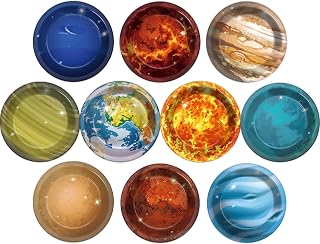 50Pcs Solar System Party Plates Outer Space Theme Party Supplies Galaxy Party Planet 7 Inch Dessert Paper Plates for Kids Space Solar System Planets Baby Shower Party Birthday Party Decorations