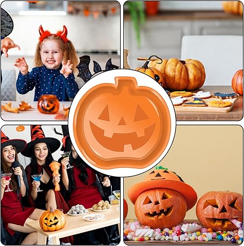 Miniatura 10 de Cuenco para dulces de Halloween, bandeja de aperitivos de calabaza, plato decorativo de Halloween para interiores y exteriores, decoración de