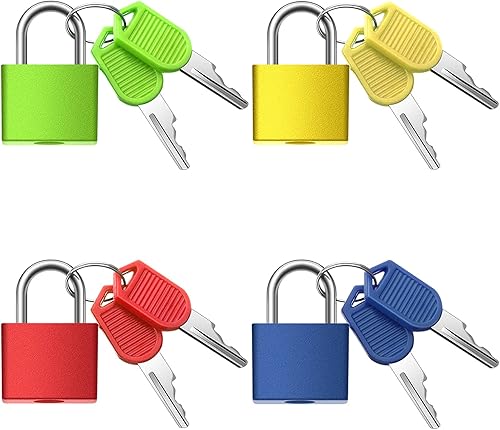 Candados de equipaje con llaves, mini candados de metal con llave para mochilas, bolsas para laptop, bolsa de escuela, gimnasio o casillero de 0.98